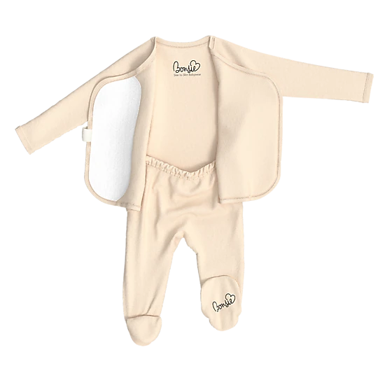 Bonsie Footie Long Sleeve - Oat, Skin-to-Skin Babywear