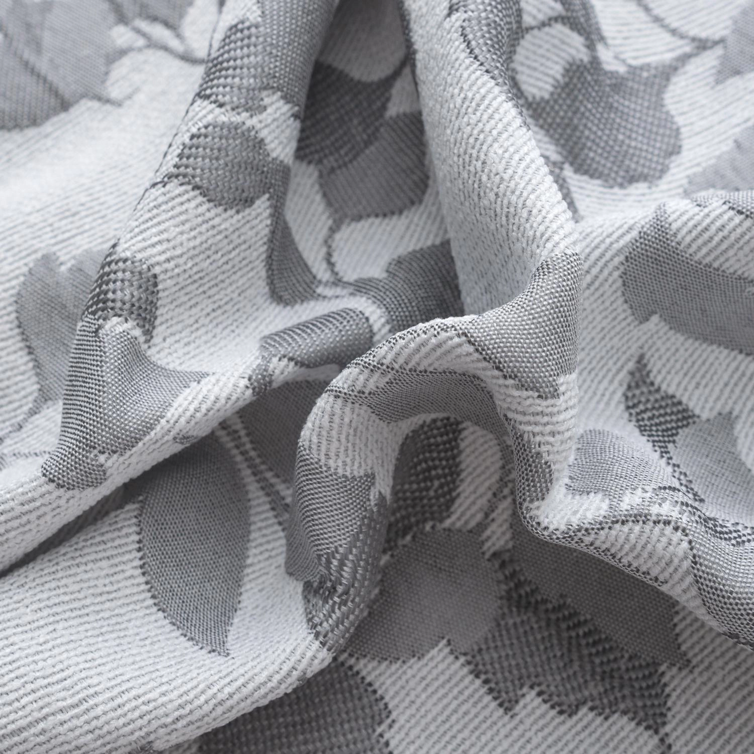 RT Designer Collection Brent Jacquard Luxurious Decorative Grommet Curtain Panel 54" x 84" Silver
