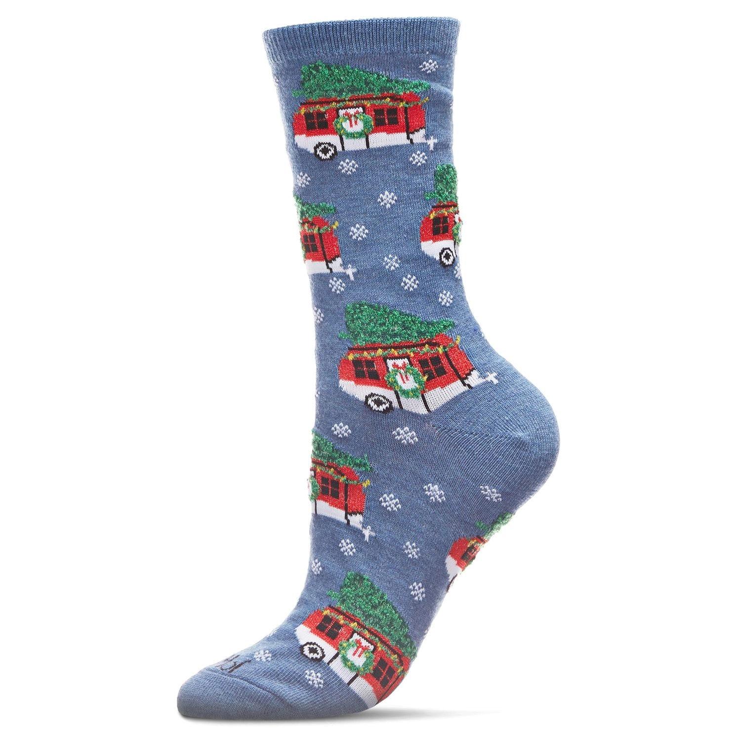 MeMoi Women's Festive Campers Holiday Crew Socks