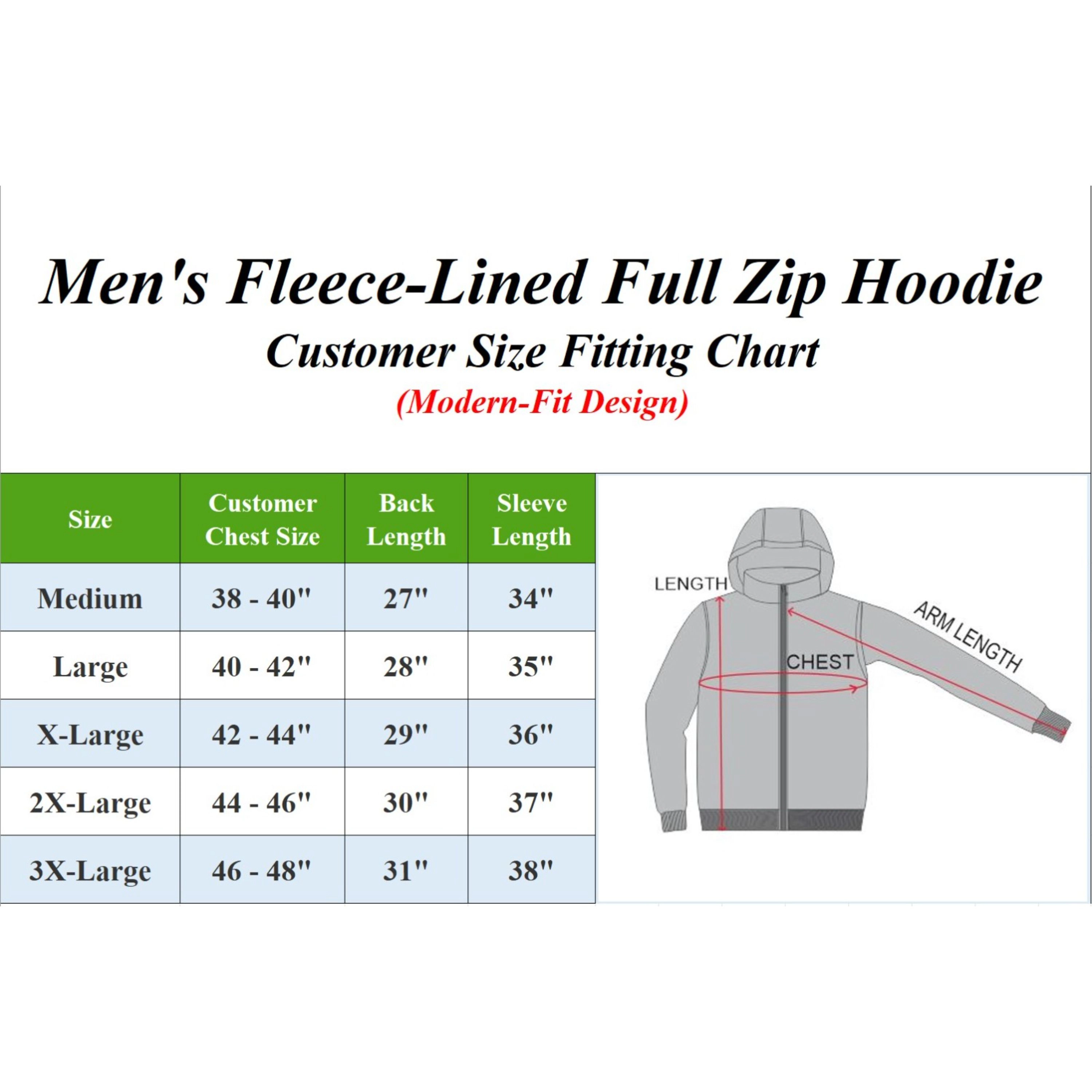 Blue Ice Men's Fleece Line Full Zip-Up Hoodie Sweatshirt