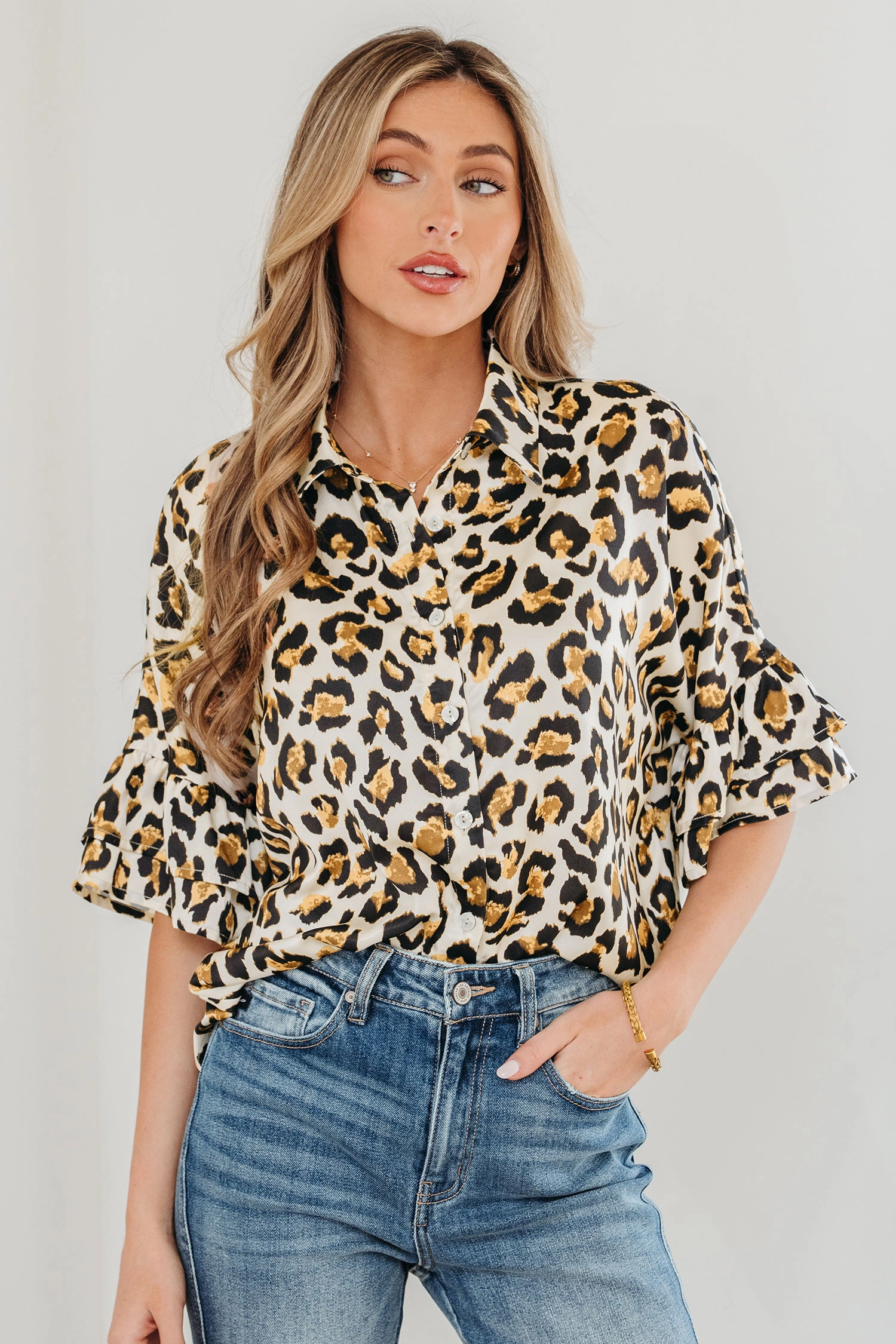 Threaded Pear Women's Penny 4 Sleeve Loose Shirt