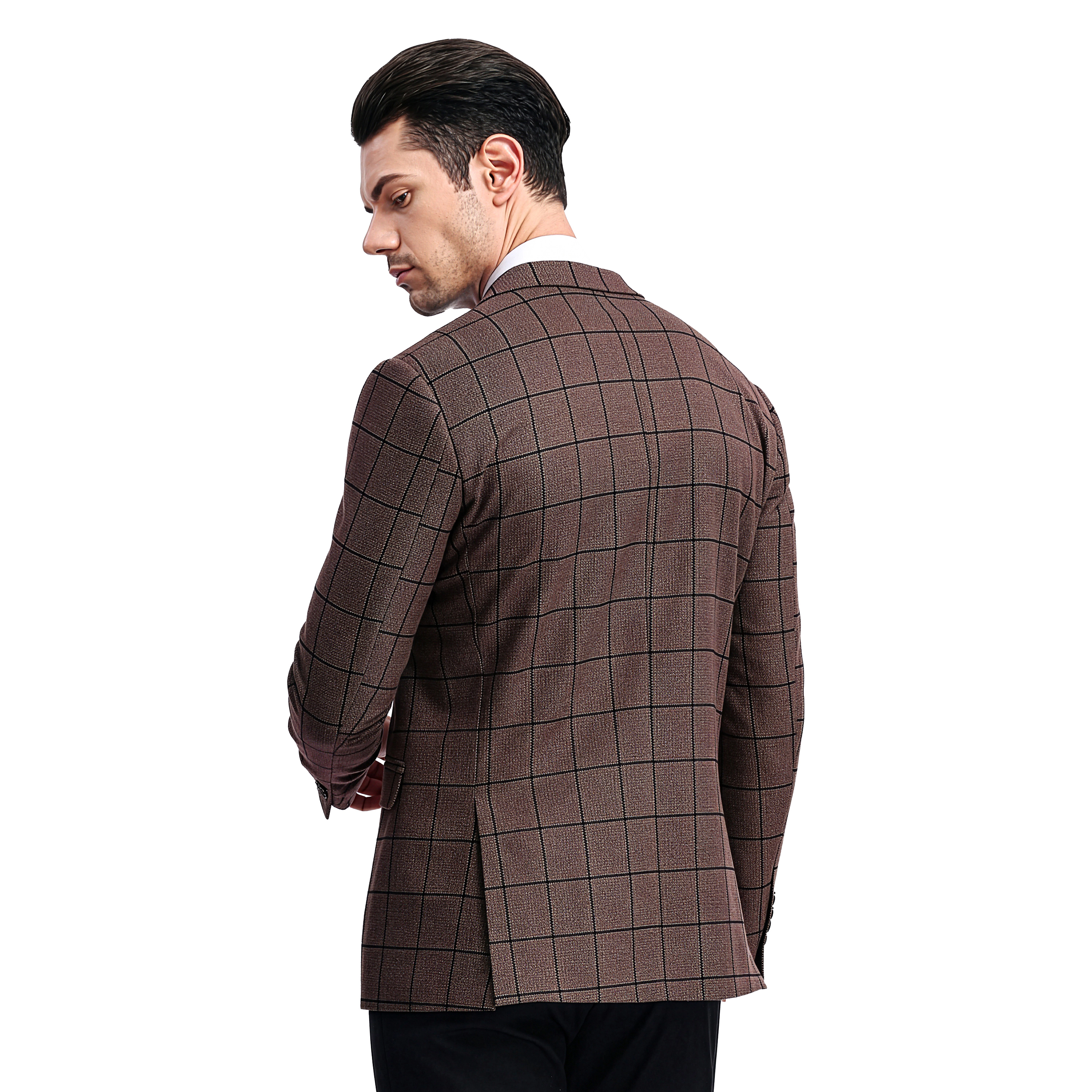 Tazzio Mens Windowpane Textured Sport Coat