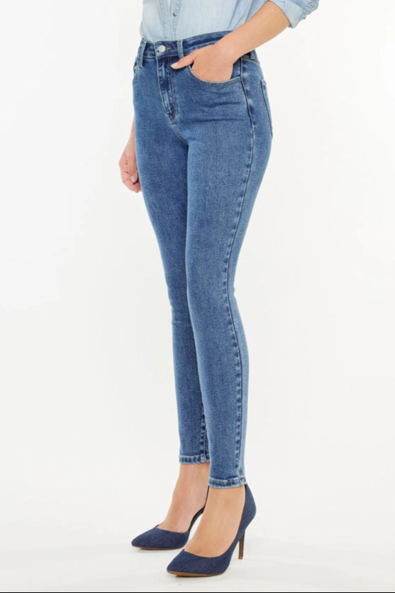 KanCan Women's Essentials High Rise Ankle Skinny Jeans Bev