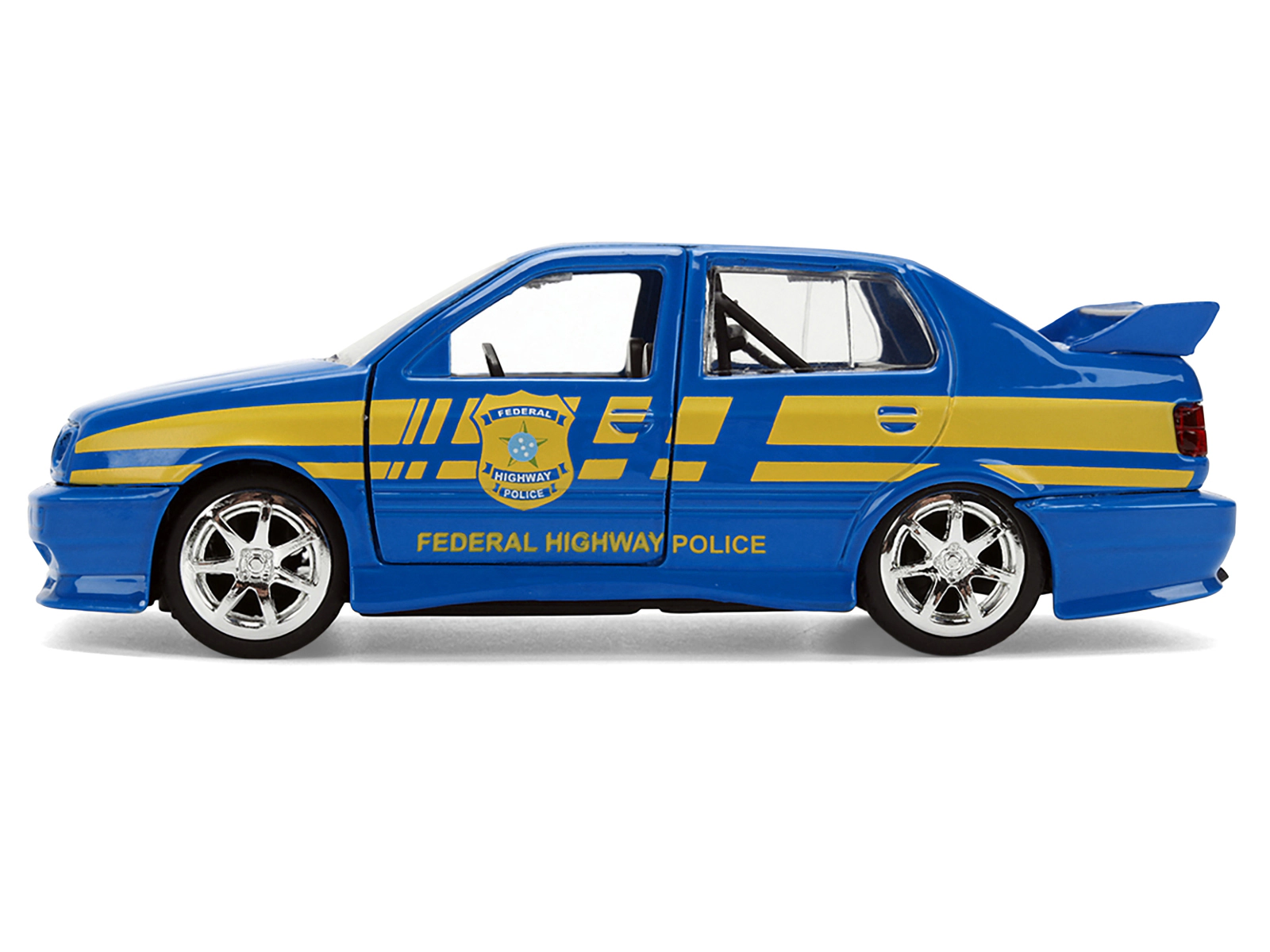 Jada Volkswagen Jetta Police Vehicle "Rio Federal Highway Police" Blue With Yellow Stripes "Fast Five" (2011)