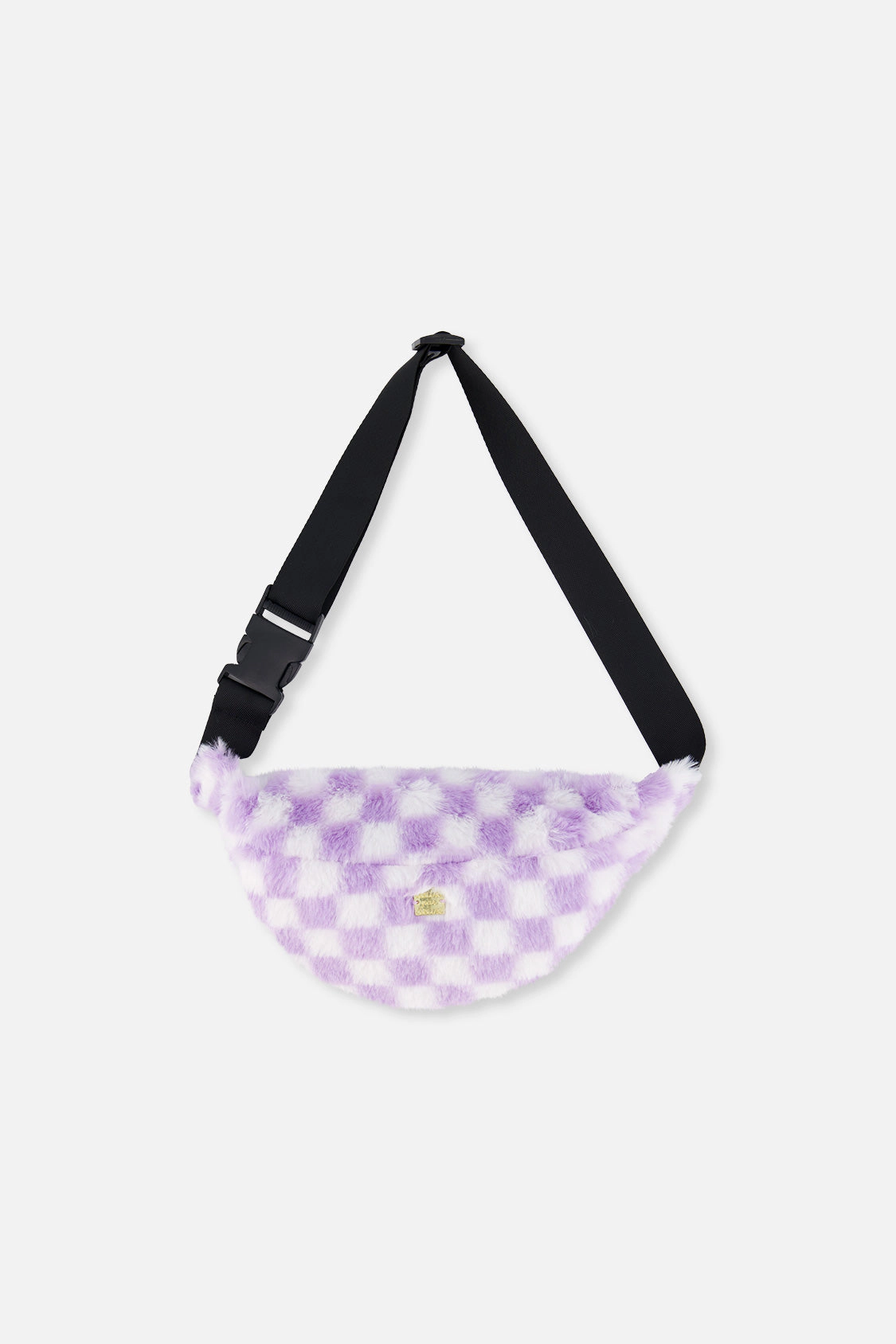 Deux par Deux Girls Tile Pattern Faux Fur Fanny Bag