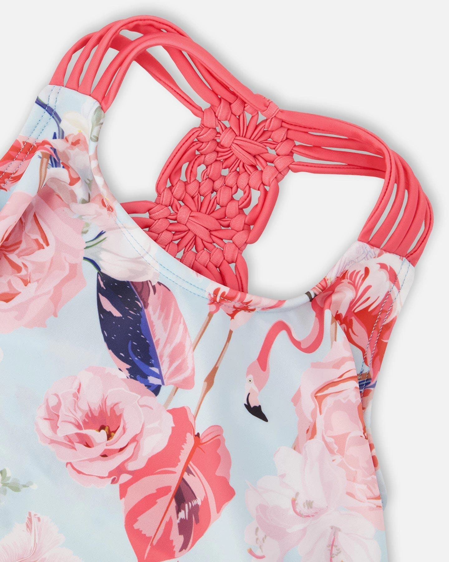 Deux par Girls Flamingo Print Top and Bottom Two-Piece Swimsuit