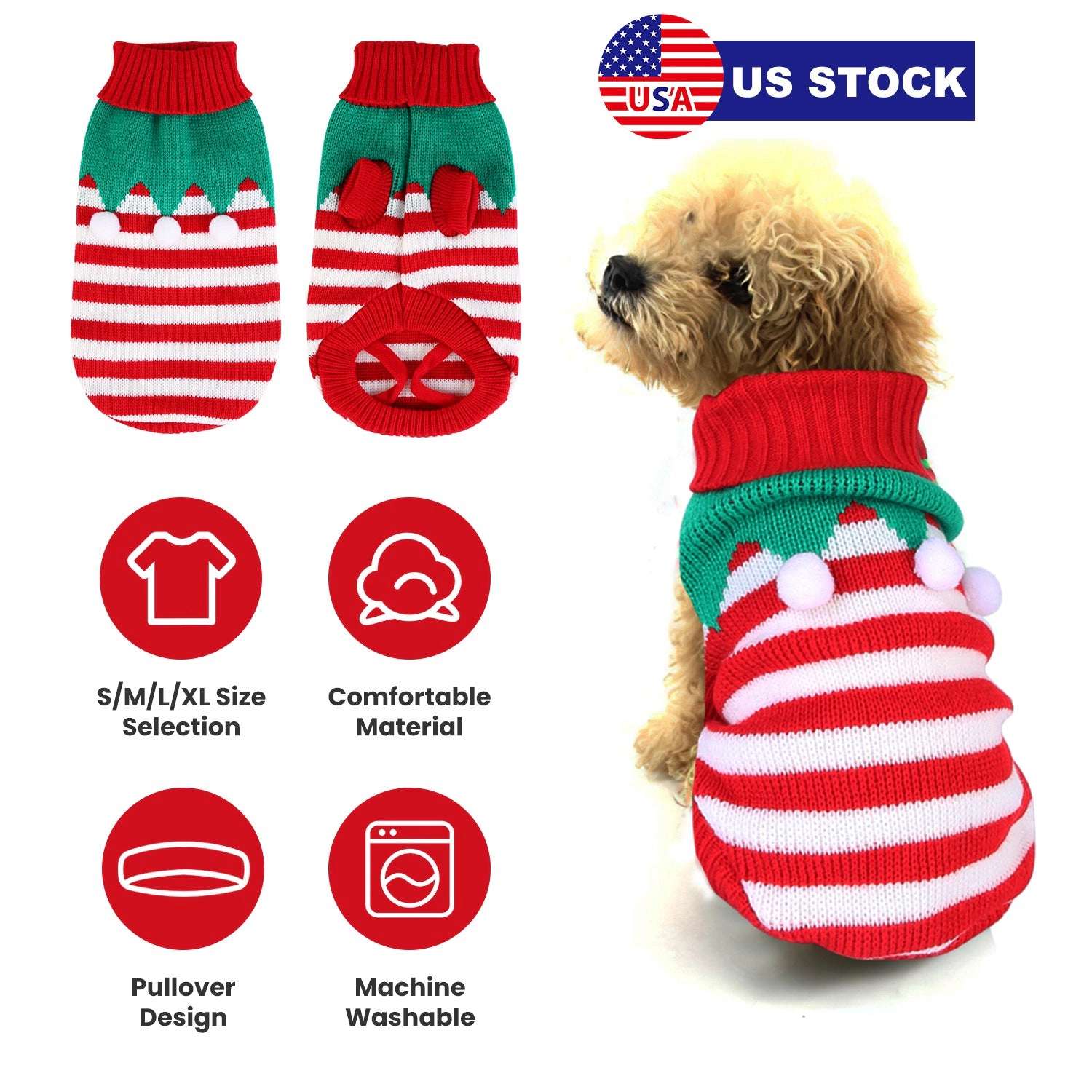 GBruno Knit Turtleneck Pet Christmas Sweater