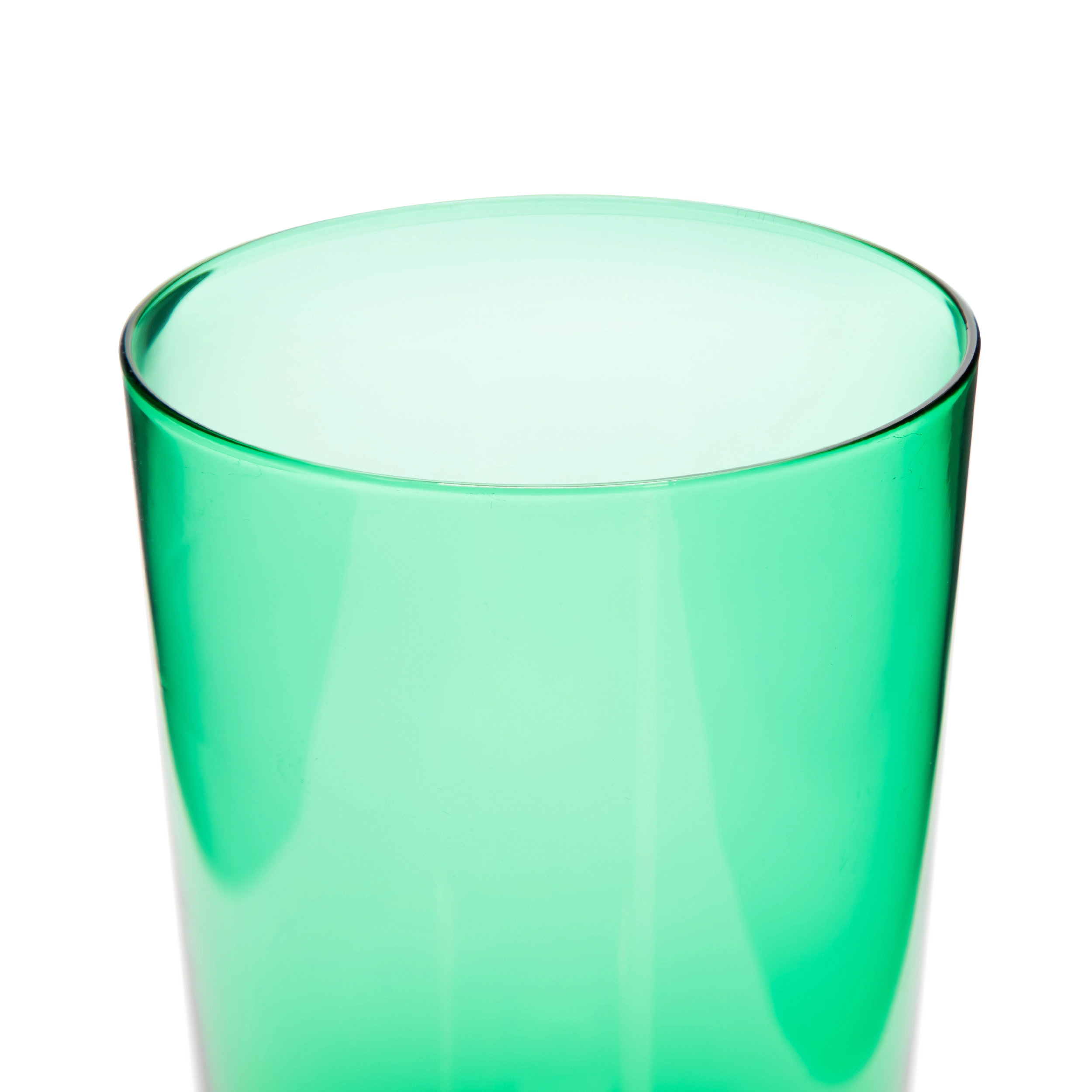 Martha Stewart Crispa 4 Piece 9.6 Ounce Hand Made Glass Goblet in Green