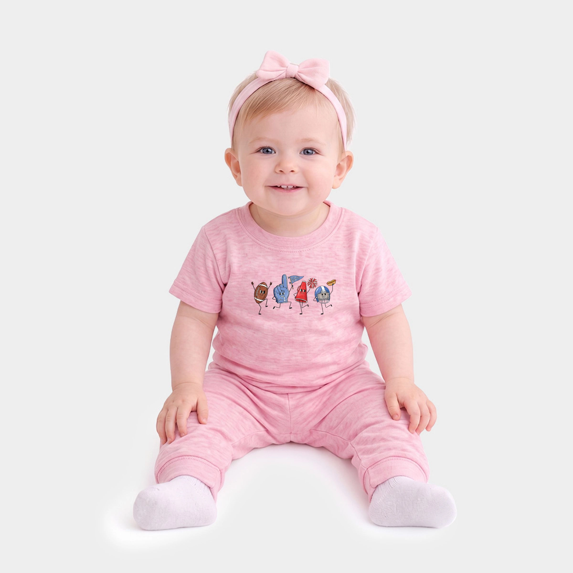 The Juniper Shop - Infant Jogger Pant Crew Set Football Stick Figures