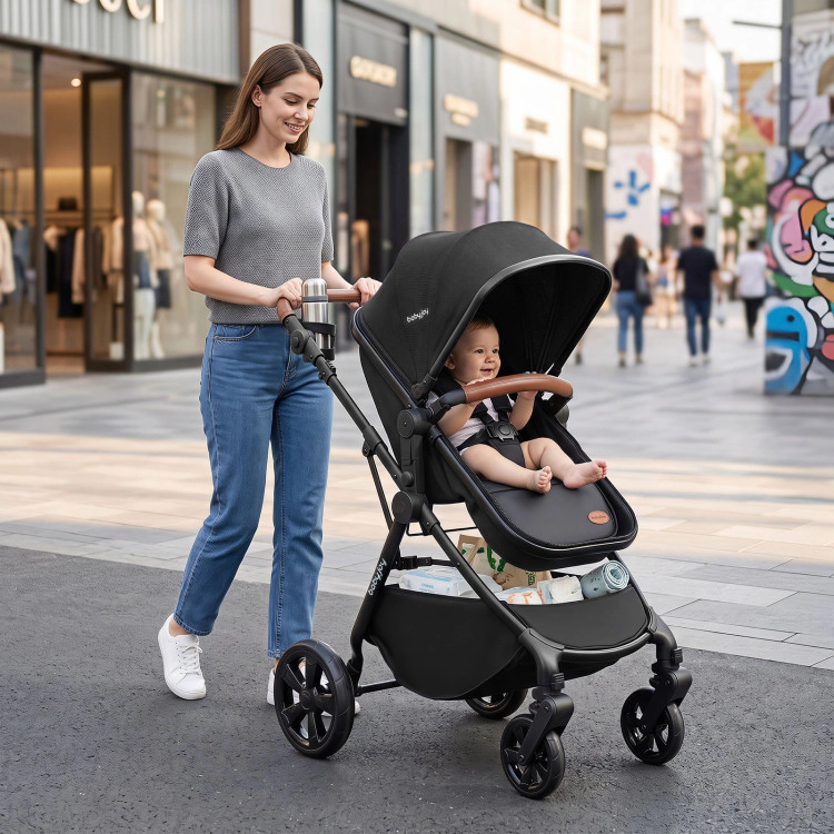 Hivvago Baby Stroller with Convertible Design and Car Seat Adapters