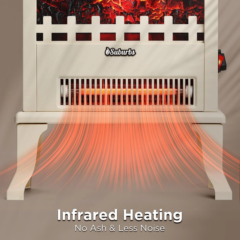 Electric Fireplace Stove with 3D Flame Effect, 1500W Electric Fireplace Heater, Built-In Thermostat for Indoor