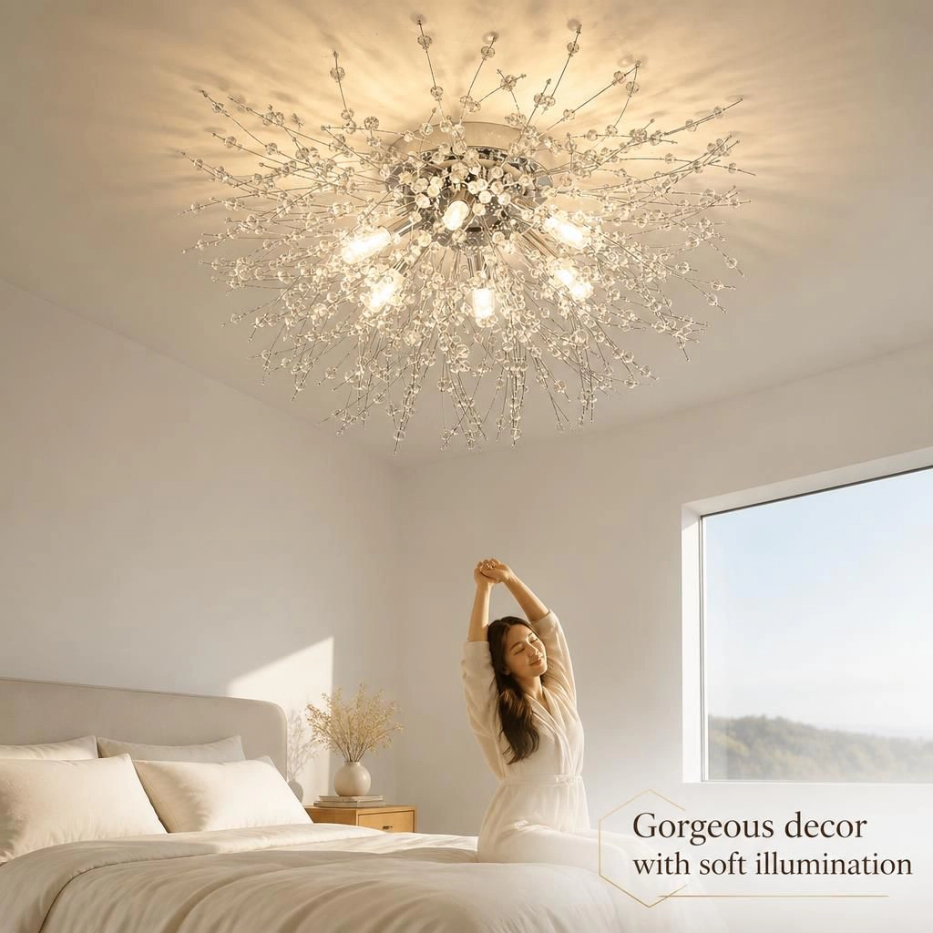 ELEMENT ACE Compact Crystal Flush Mount Ceiling Light