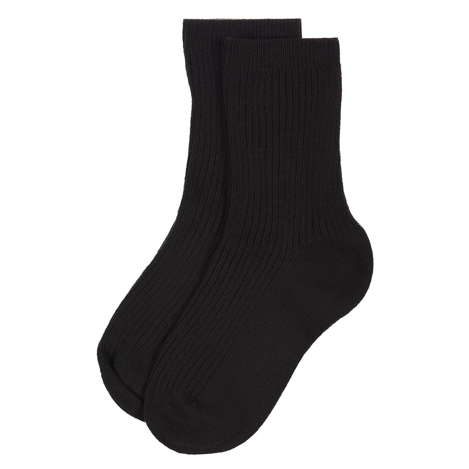 Memoi Kids Girls Ribbed Cotton Rich Crew Socks