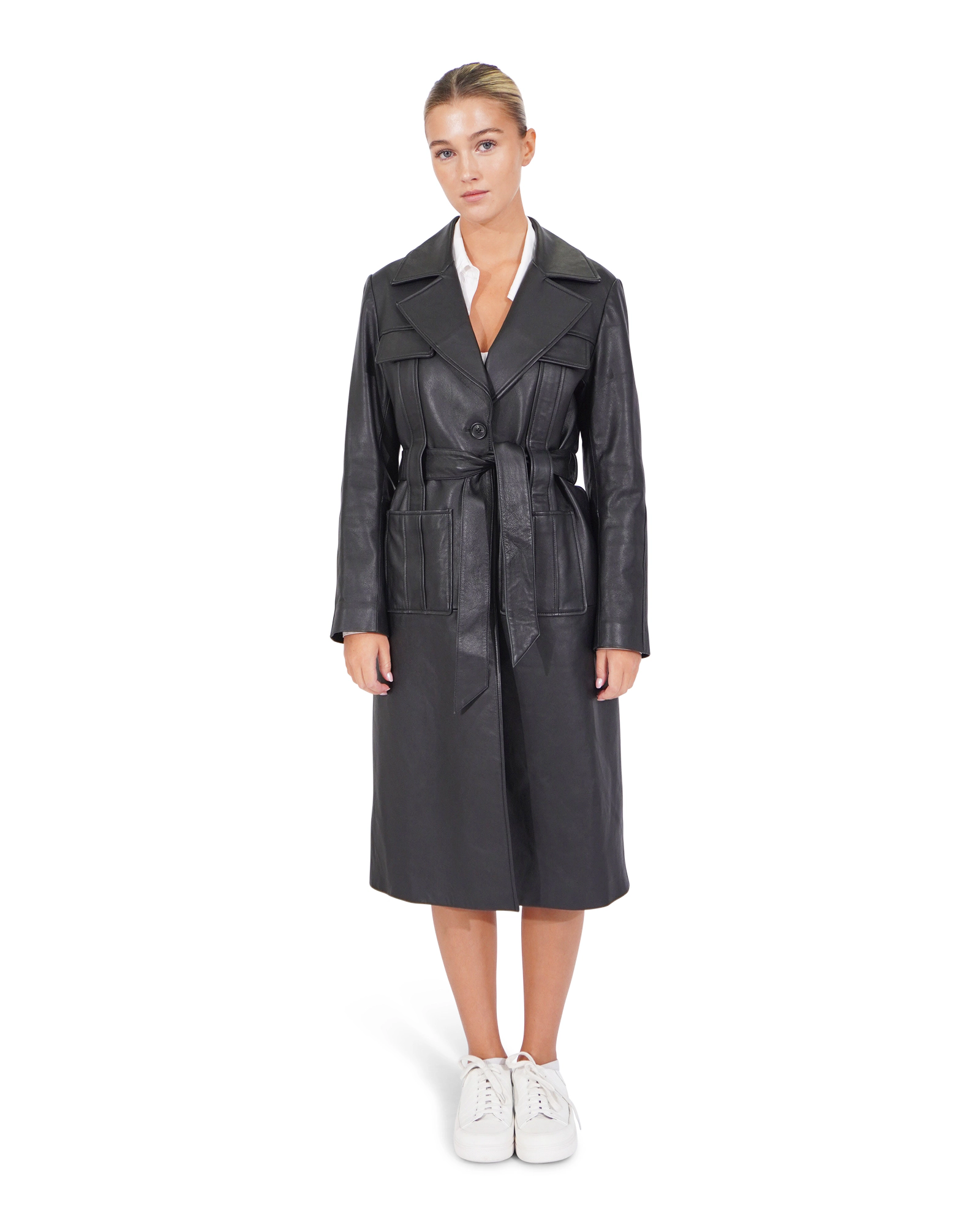Belle & Bloom Womens Unstoppable Leather Trench
