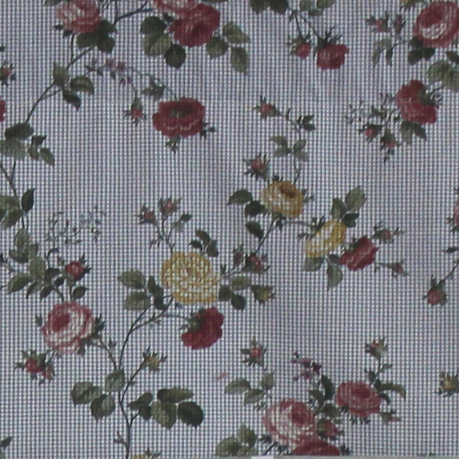 RLF Home Flower Grid Tailored 100% Cotton with Fully Lined 3" Rod Pocket Valnance for Windows 50" x 14" Chetwode