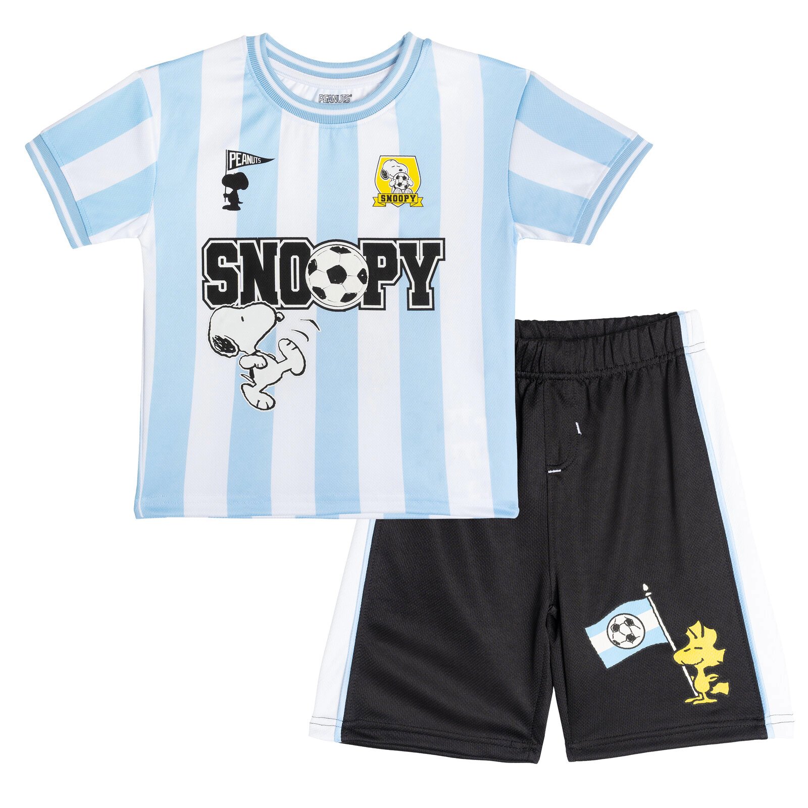 Peanuts Boys' Athletic Mesh Soccer Jersey and Shorts Set