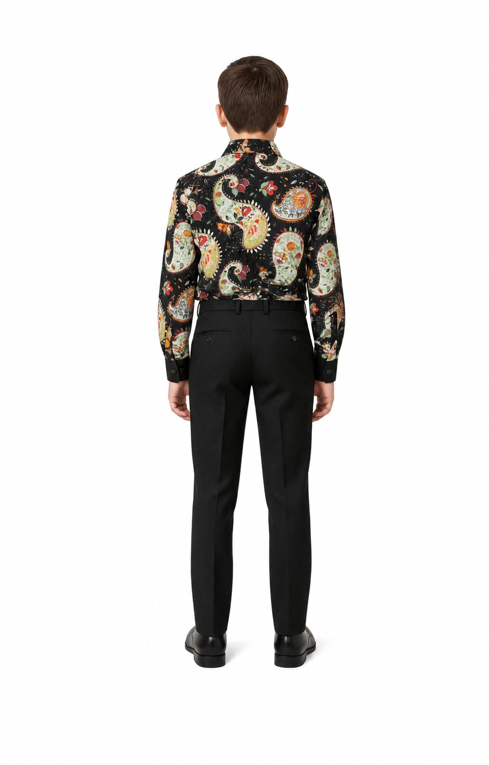 Elie Balleh Boys Slim Fit Paisley Dress Shirt