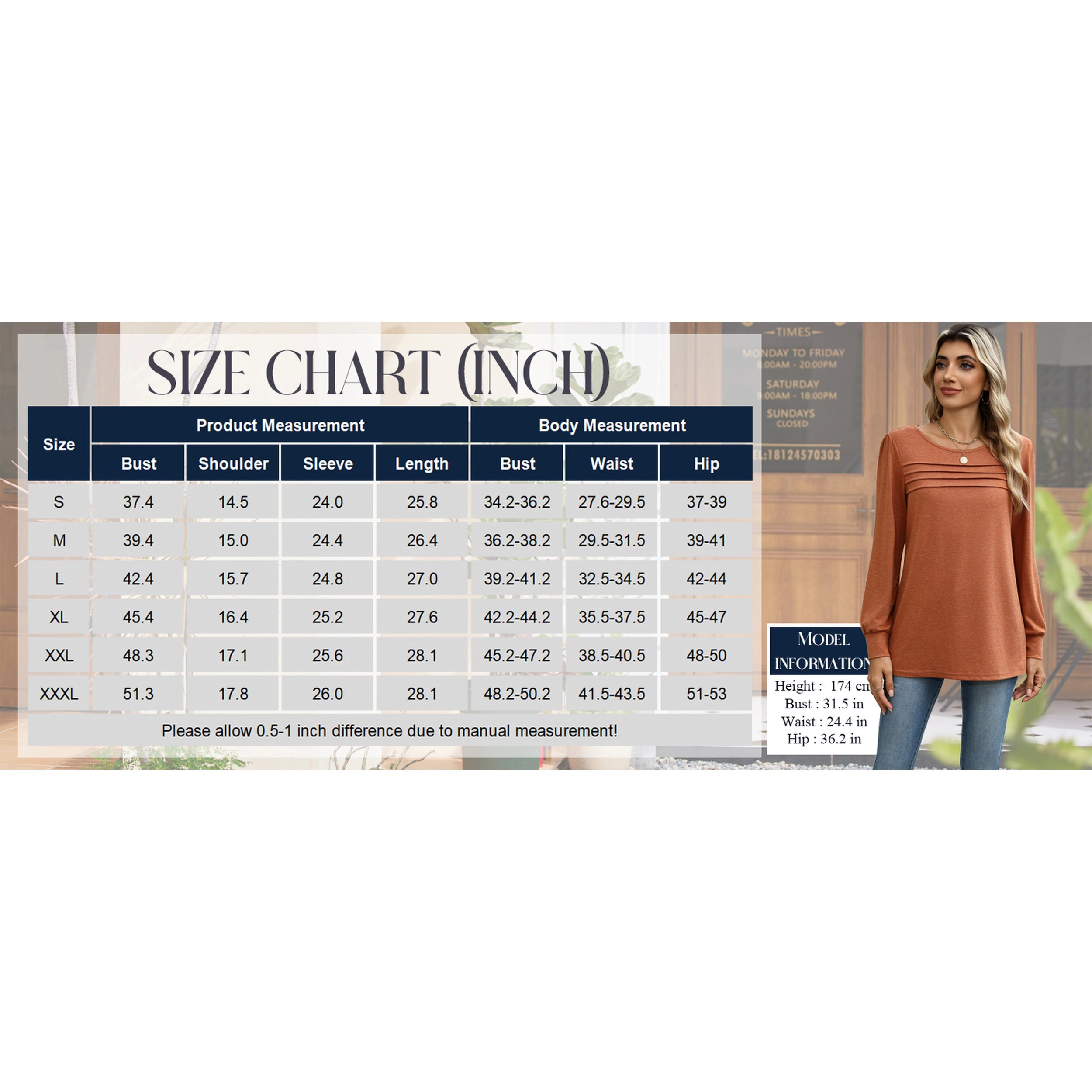Zeagoo Women Pleated Crew Neck Tunic Top