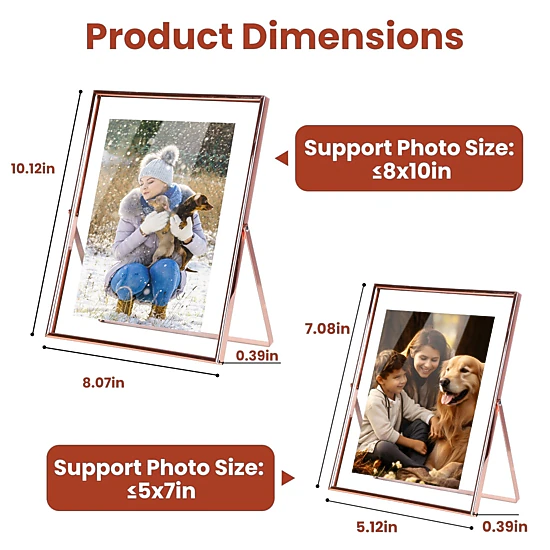 GBruno Rose Gold Metal Picture Frame Set
