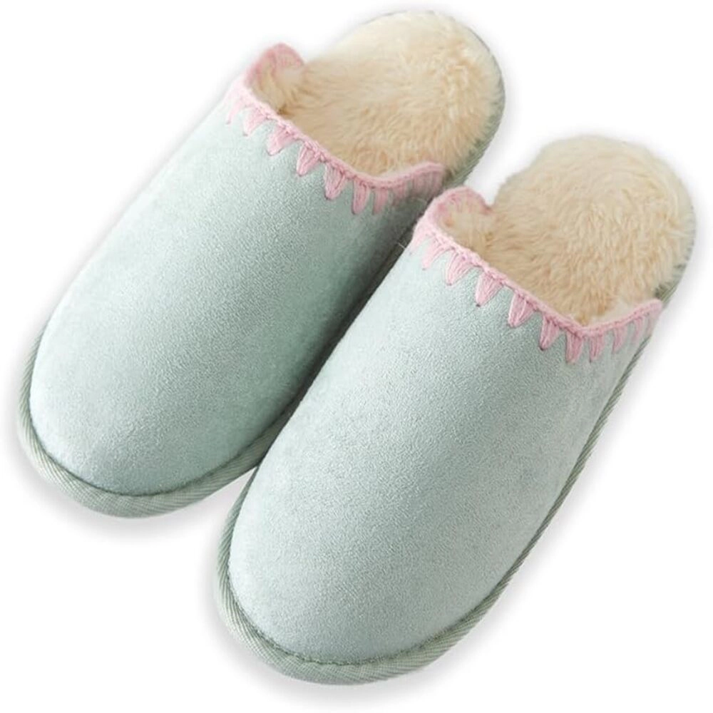 Roxoni Women’s Cozy Plush Faux Fur Slippers with Memory Foam and Non-Slip Sole