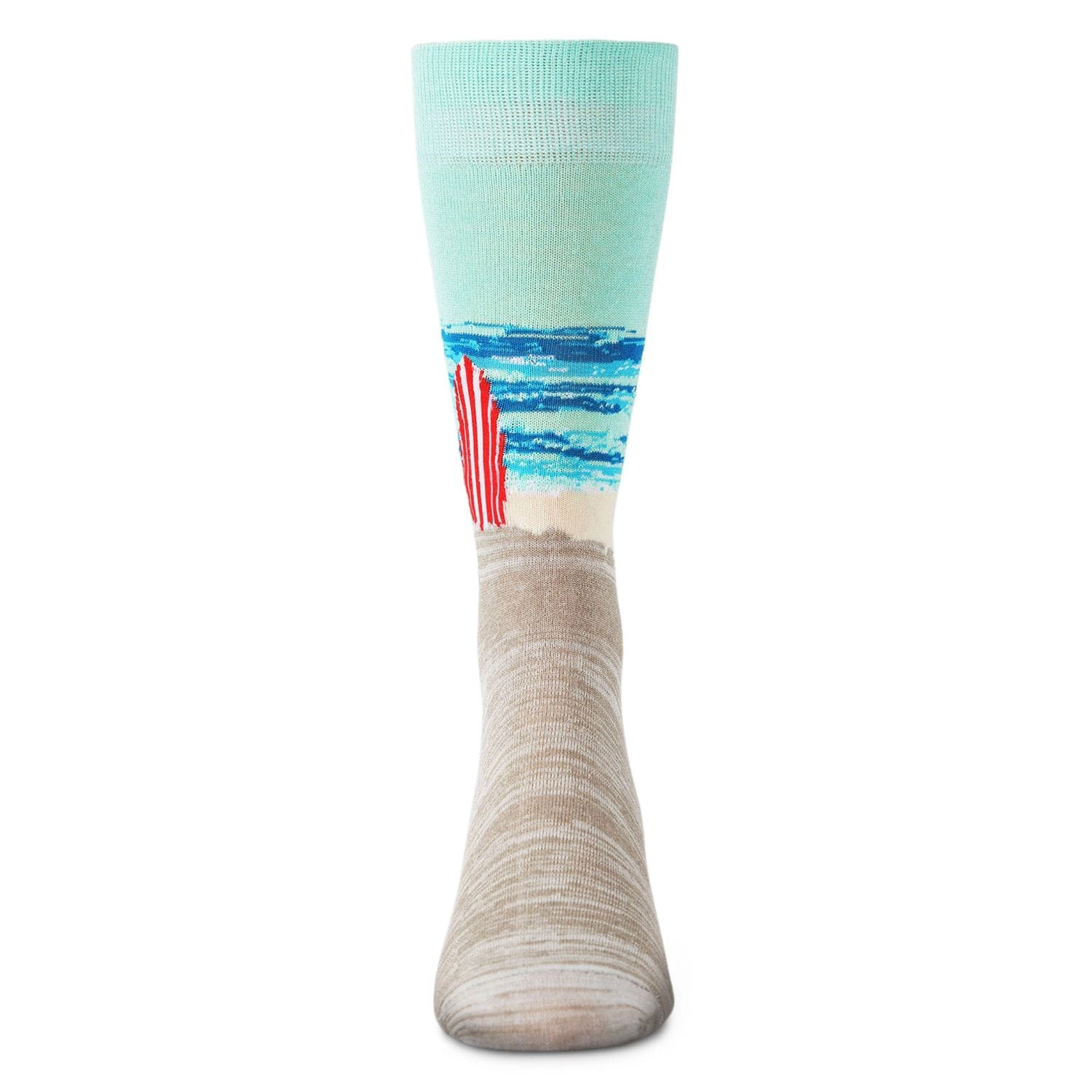 Memoi Men's Surf's Up Beach Bamboo Crew Socks