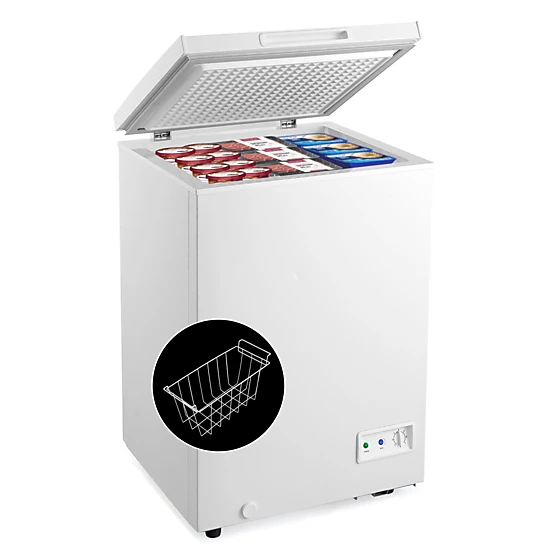 Slickblue Compact Chest Freezer with 7-Setting Control, White