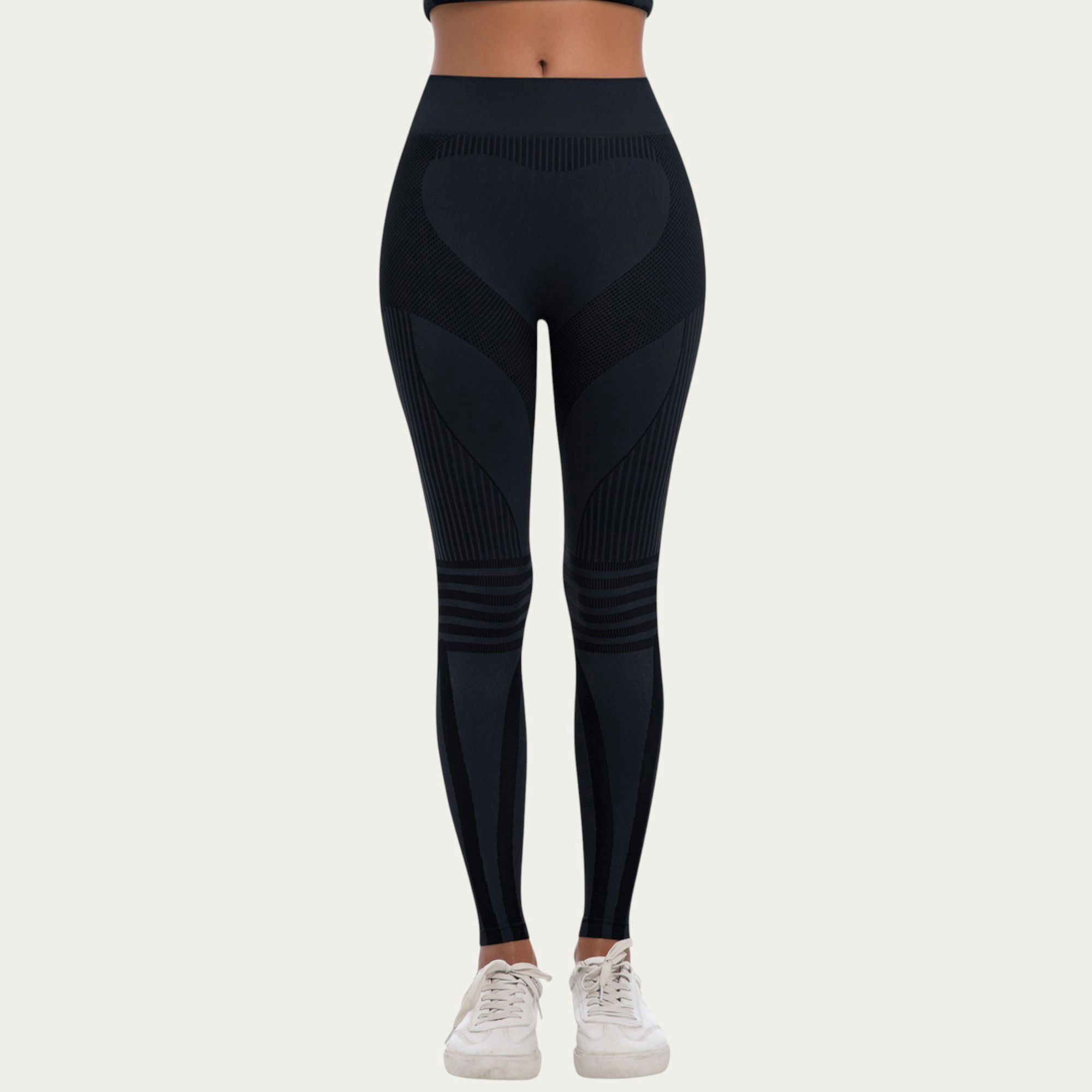 Anna-Kaci Active Women's Seamless High Waist Ribbed Leggings with Sculpting Contour Panels and Compression Fit