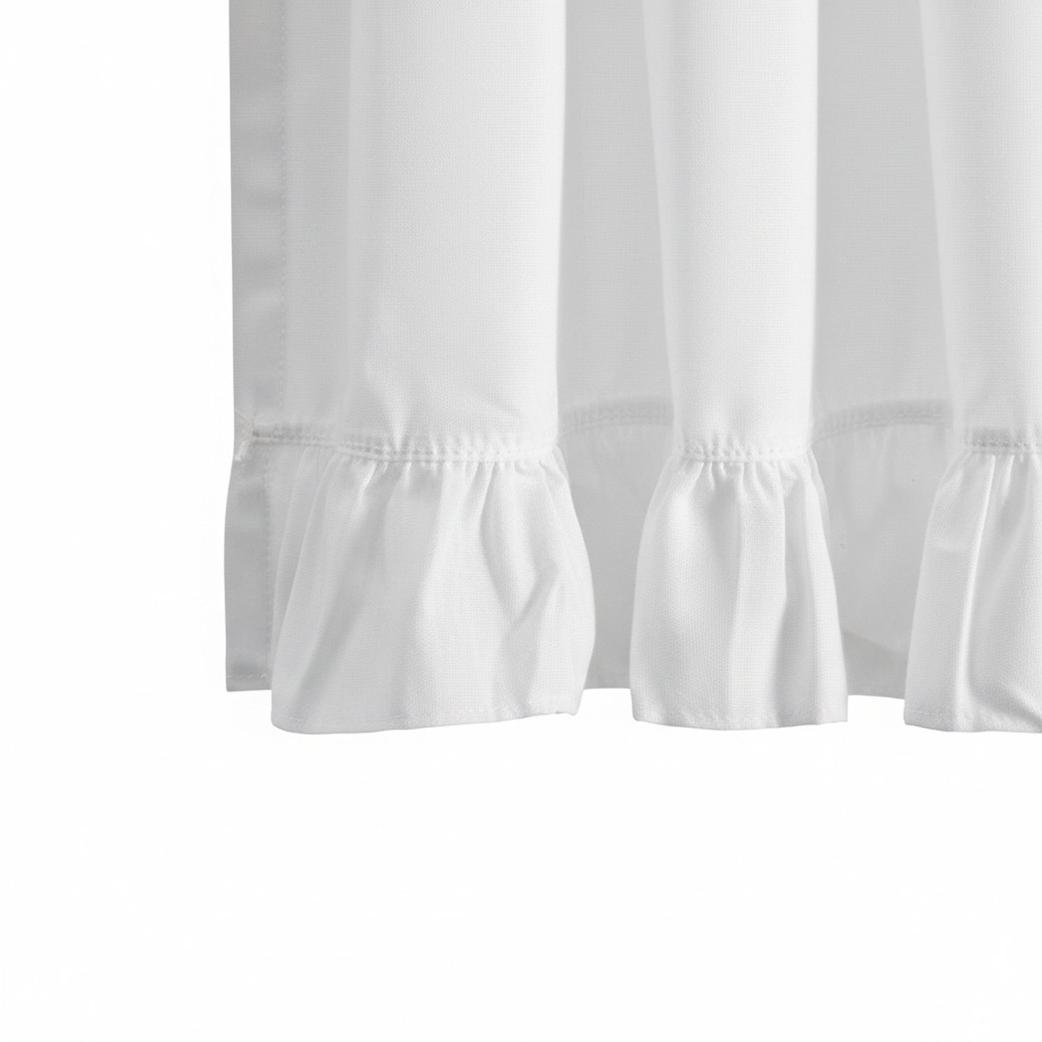 ELLIS 65% Polyester 35% Cotton Classic Wide Solid Color Perma Press Ruffled With 1.5" Rod Pocket Tiers 84" x 36" White