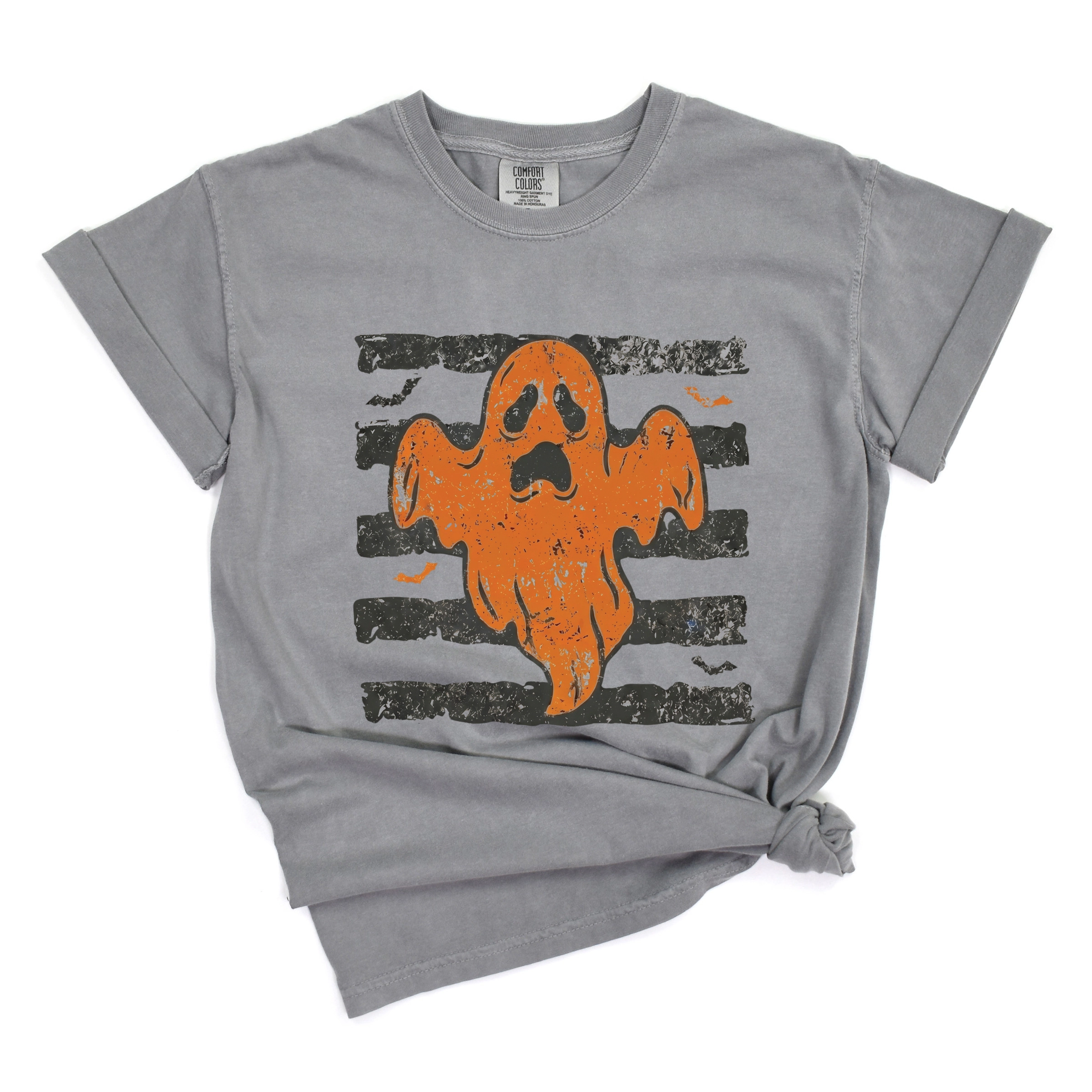 Simply Sage Market - Women's Garment Dyed Graphic T-Shirt Ghost Stripes Bats