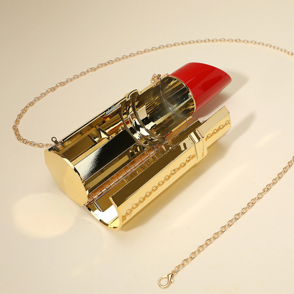 FASHNZFAB Bold Lipstick Hardcase Clutch Bag Crossbody Bag