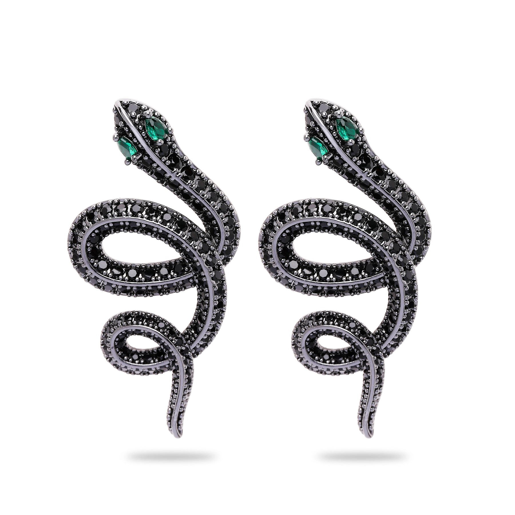 AGP PARIS Womens Black Serpent Stud Earrings