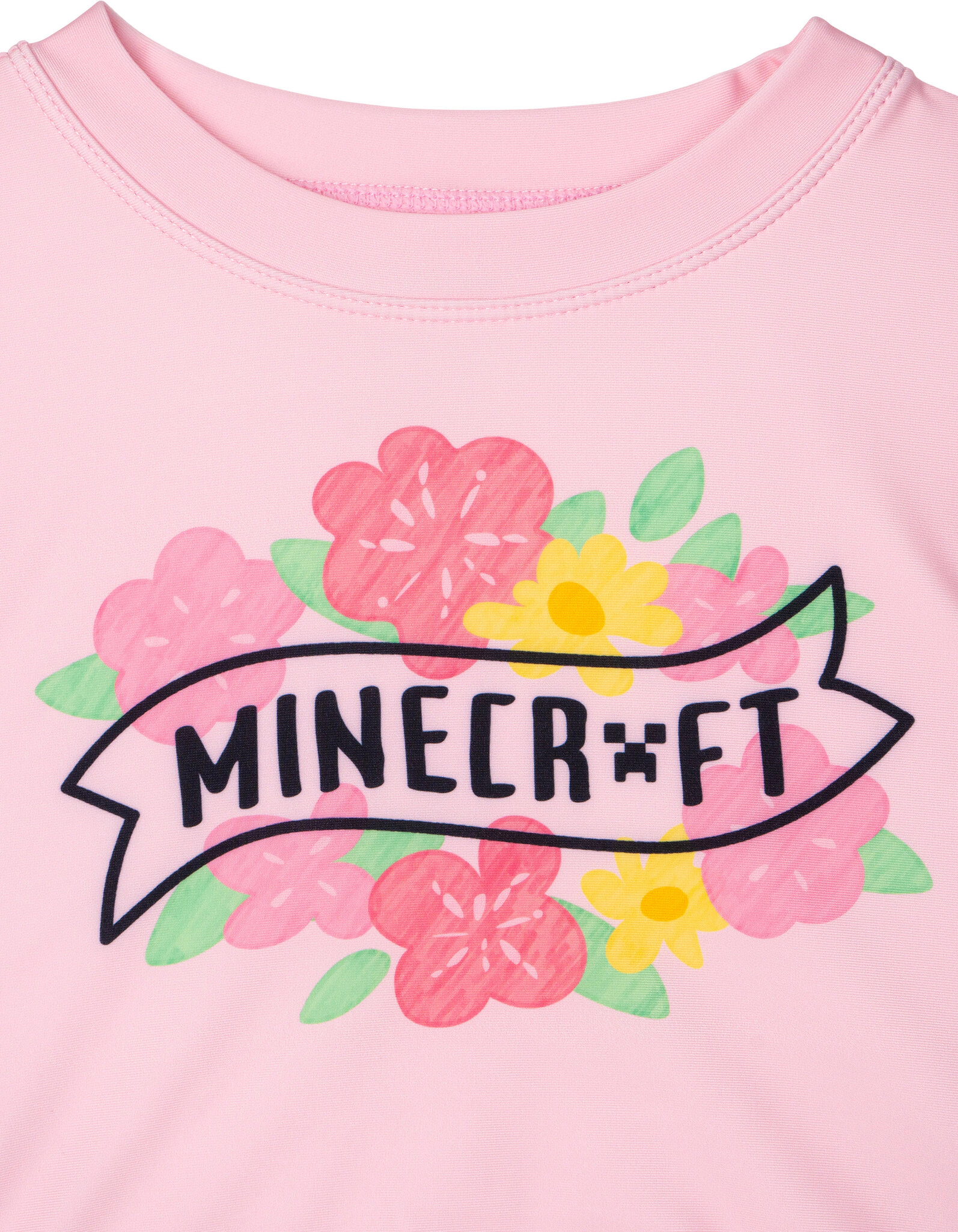 Minecraft Girls' Cropped 2-Piece Rash Guard and Bikini Set