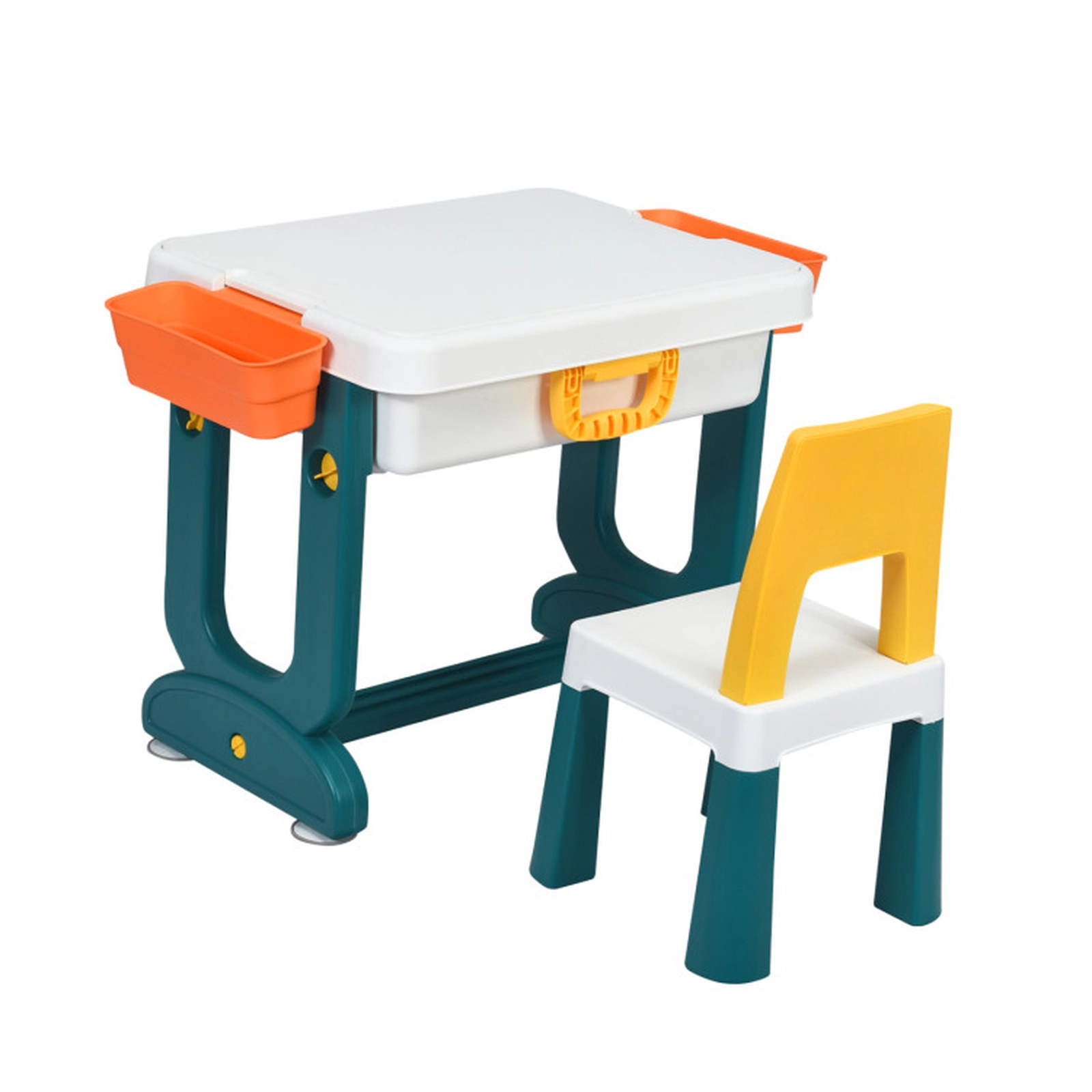 SUGIFT 5-in-1 Kids Activity Table and Chair Set with Double-Sided Top 220-lb Capacity Ages Over 3 As Shown PP PE ABS