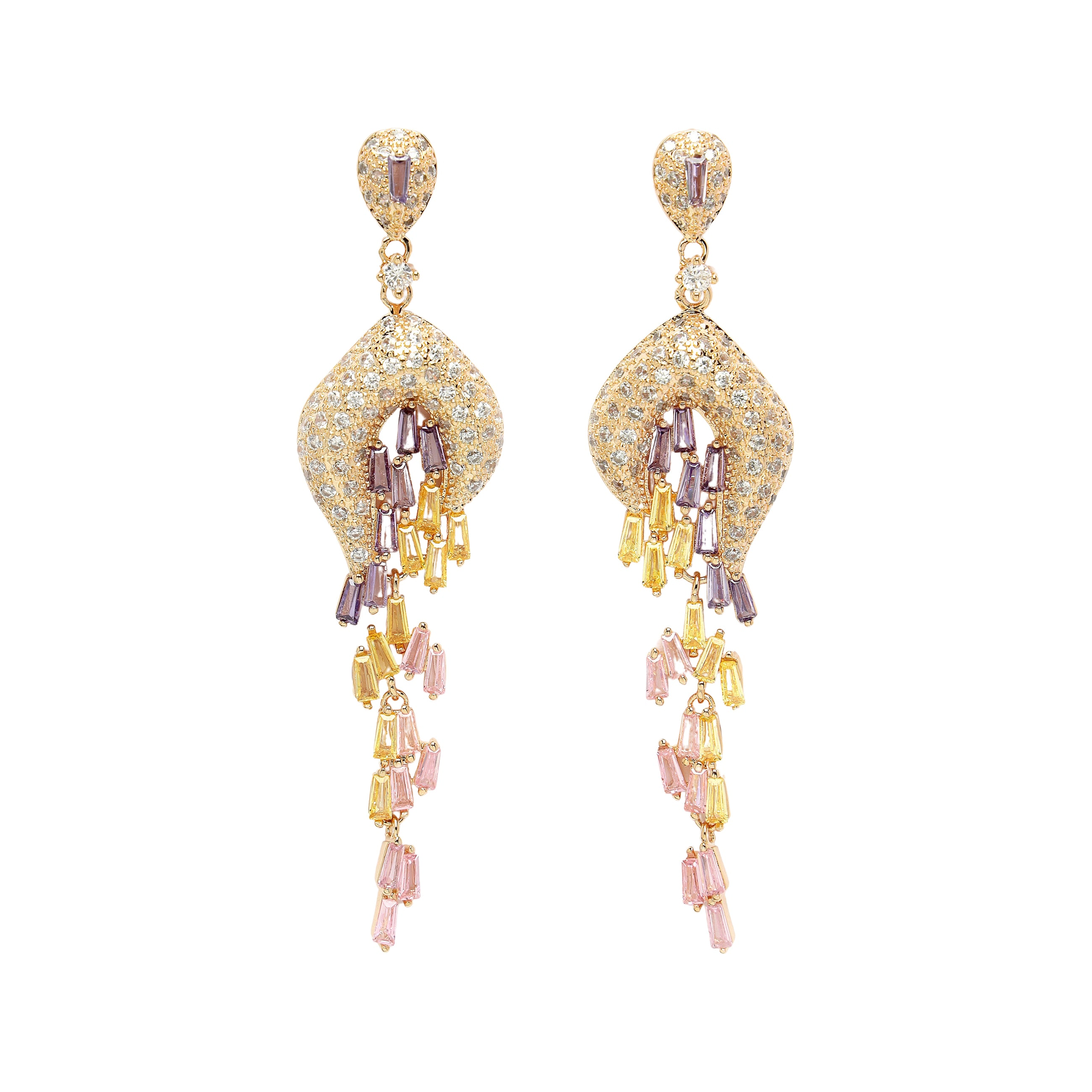 AGP PARIS Womens Diva Collection Cubic Zirconia Drop Earrings