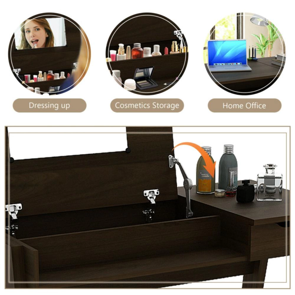 Hivvago Dressing Table With Flip Mirror And Storage Drawer