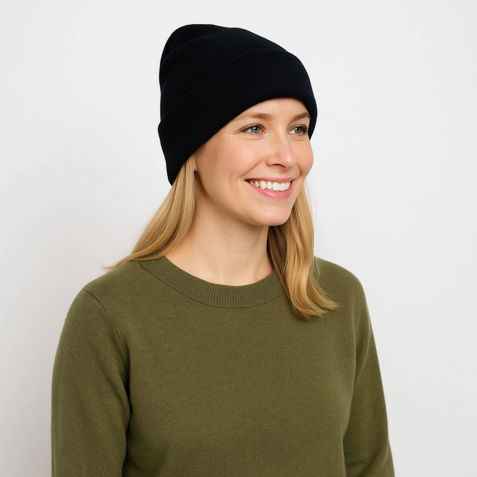 Anna-Kaci Women's Satin Lined Knit Beanie Hat with Folded Cuff for Hair Protection