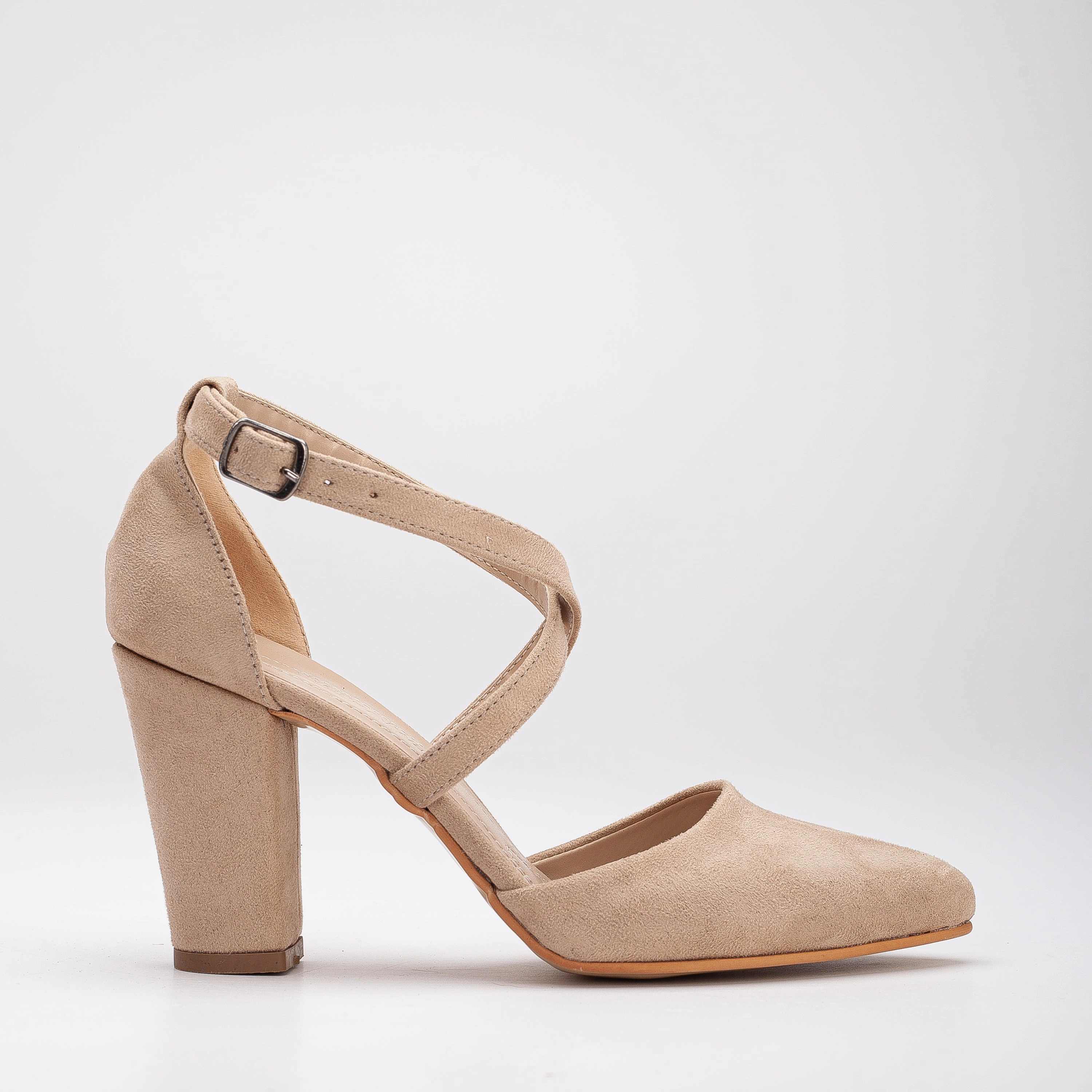 Forever & Always Womens Sina Criss Cross High Block Heels