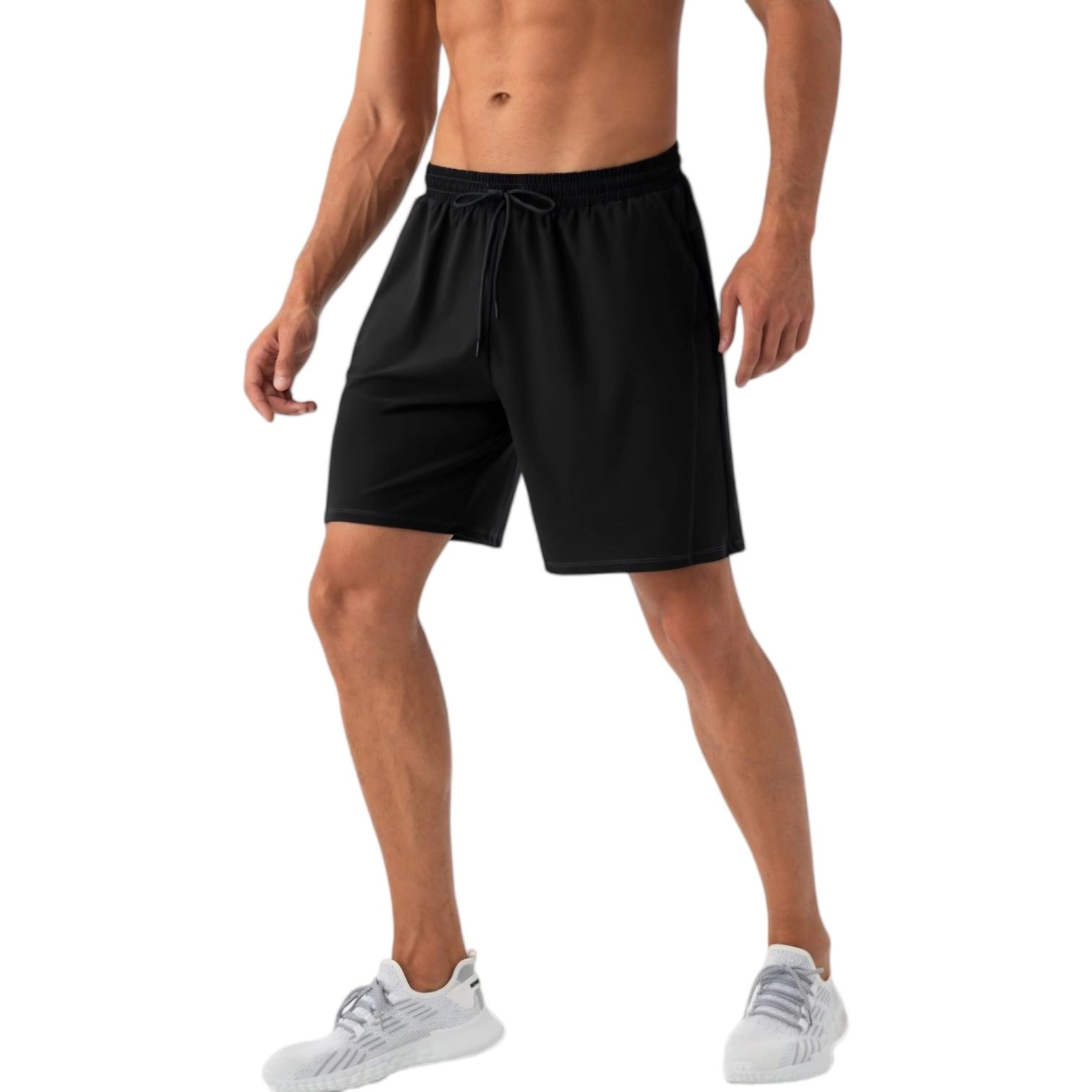Anna-Kaci Men's Lightweight Athletic Training Shorts with Elastic Waistband and Adjustable Drawstring Fit