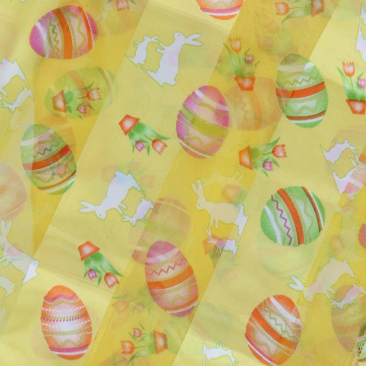 CTM Women's Easter Bunny and Egg Print Holiday Lightweight Scarf