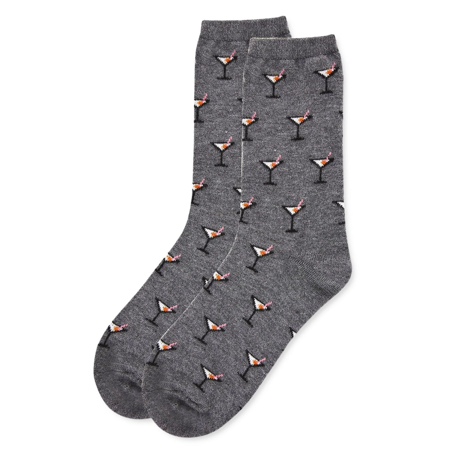 MeMoi Women's Soft Martini Cocktails Cashmere Blend Crew Socks