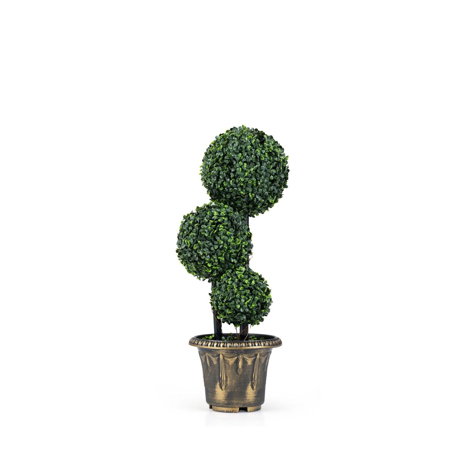 SlickBlue Triple Ball Artificial Topiary Tree with Decorative Pot