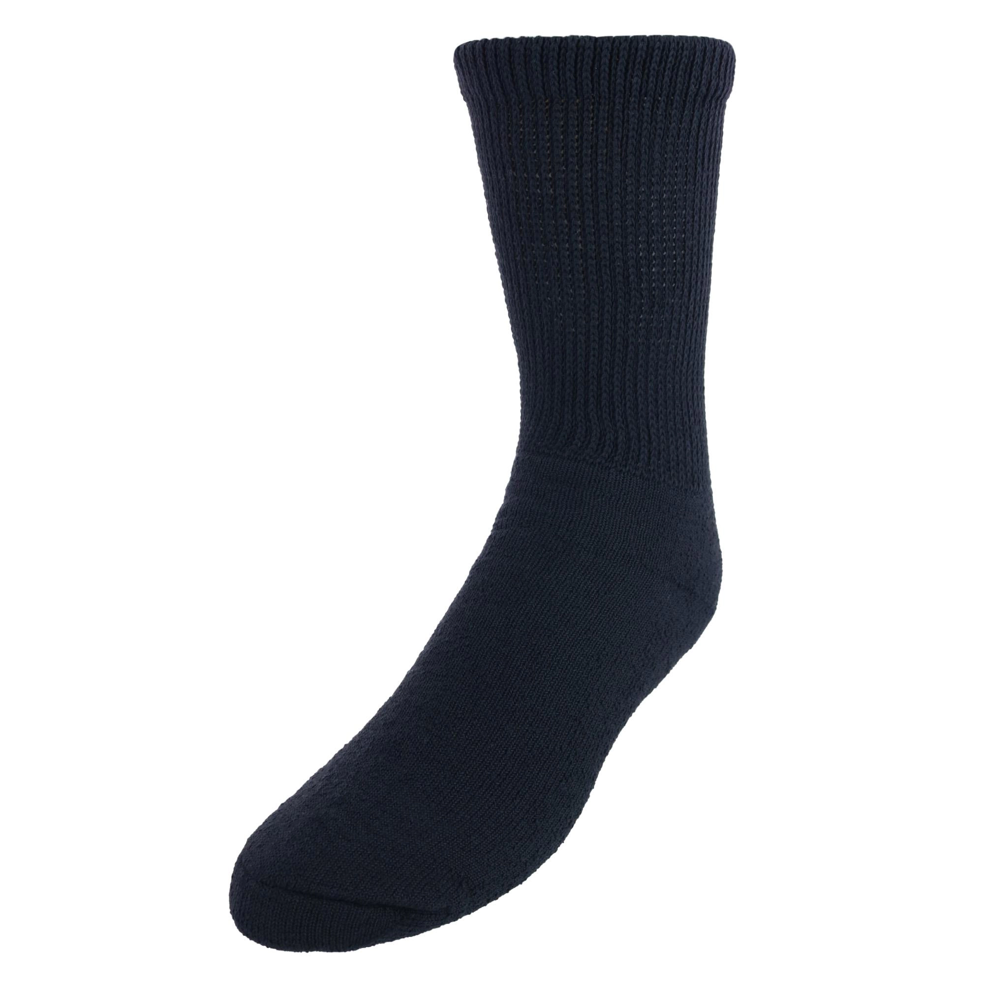 CTM Men's Diabetic Non Binding Crew Socks (3 Pairs)