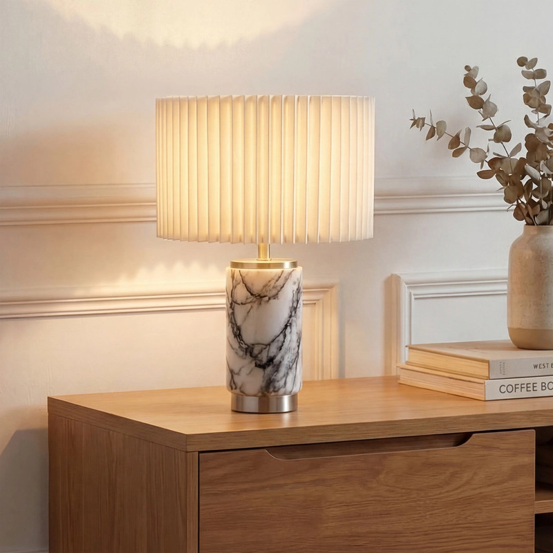 Brightech Arden Pleated Drum Table Lamp