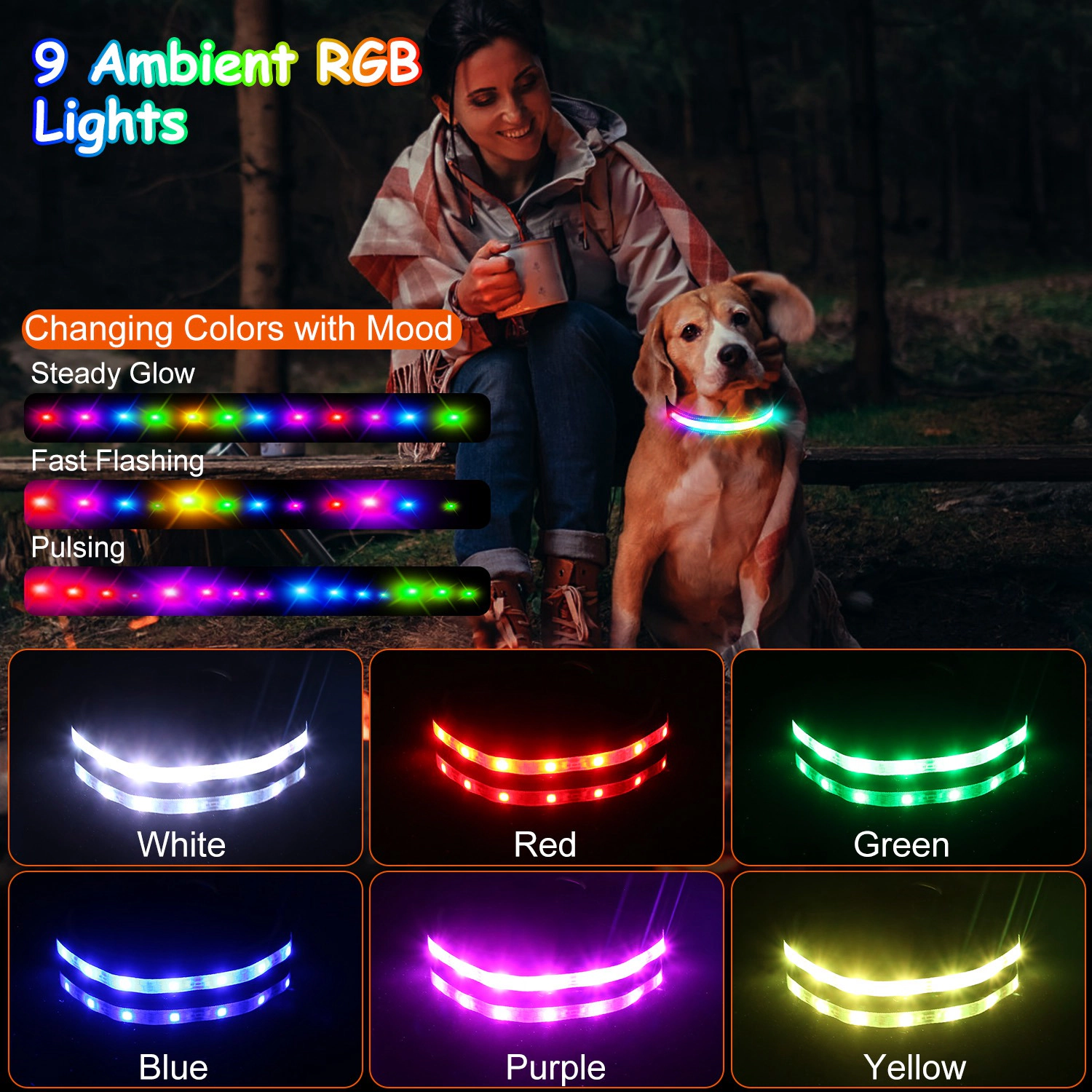 GBruno LED Rechargeable Dog Collar