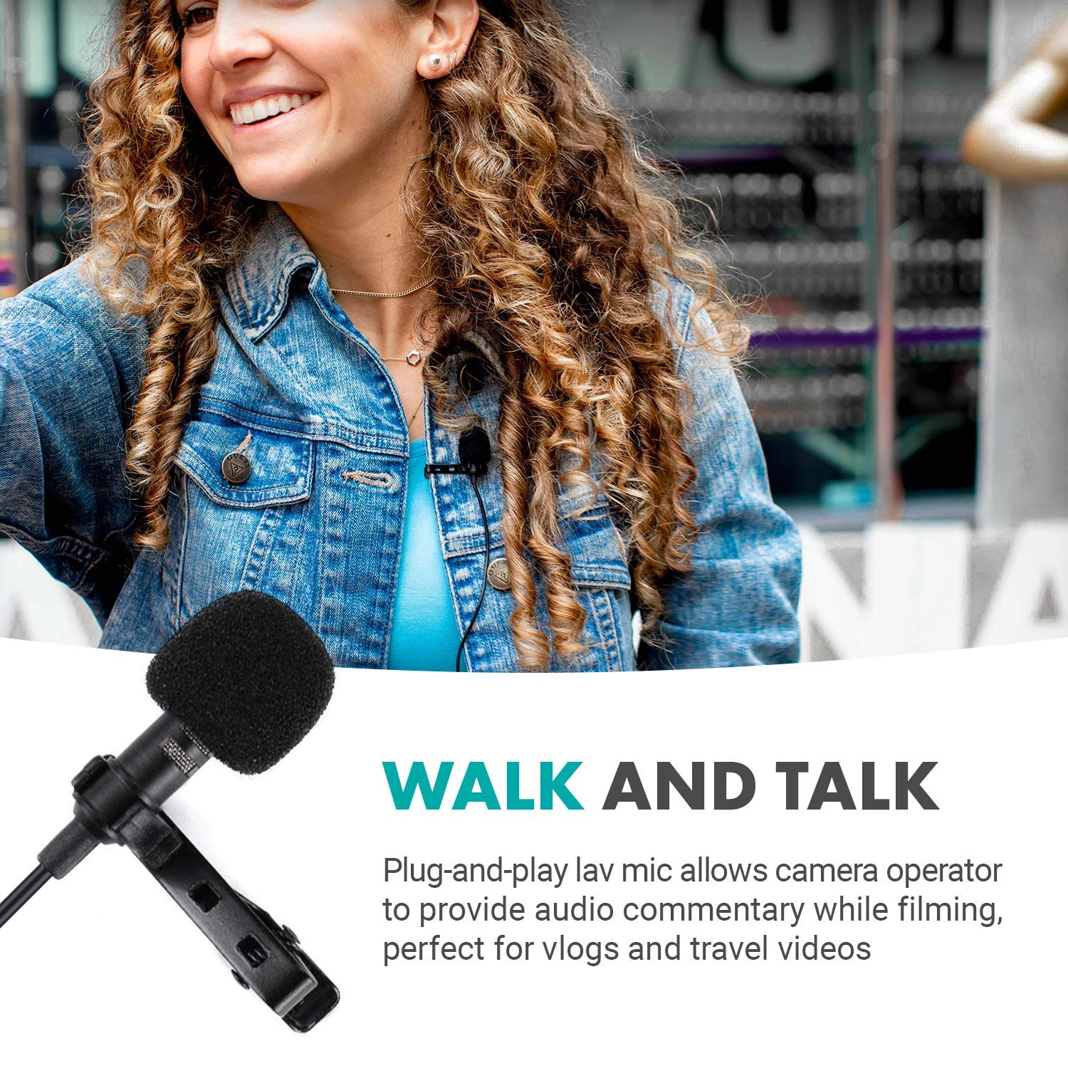 Movo DOM1 3.5mm TRS Lavalier Omnidirectional Condenser Microphone for Camera Microphone Compatible with DSLR Cameras