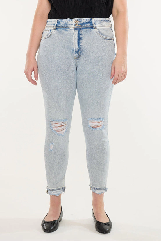 Kancan Women's Plus High Rise Ankle Skinny Jeans Kendall