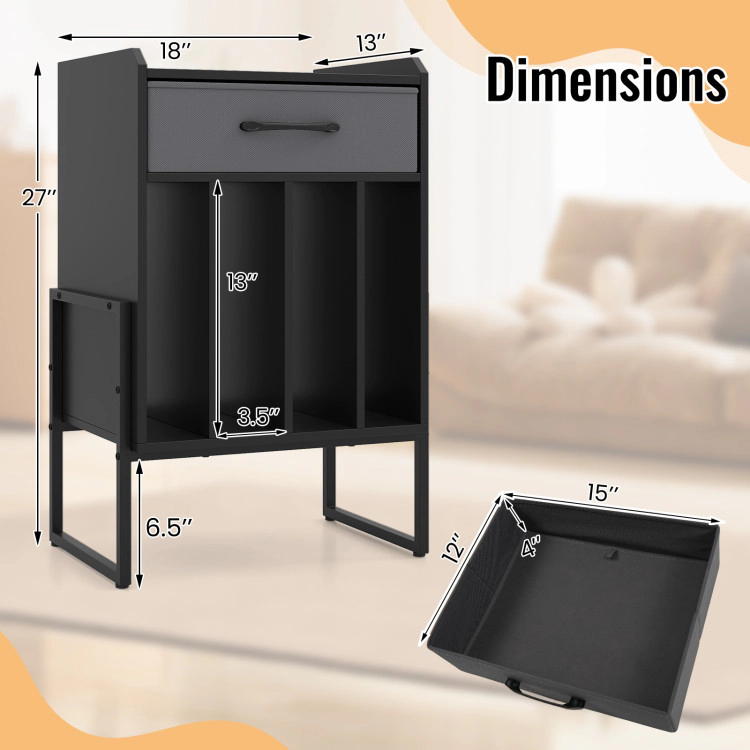 Hivvago Record Player Stand With Drawer And Holder