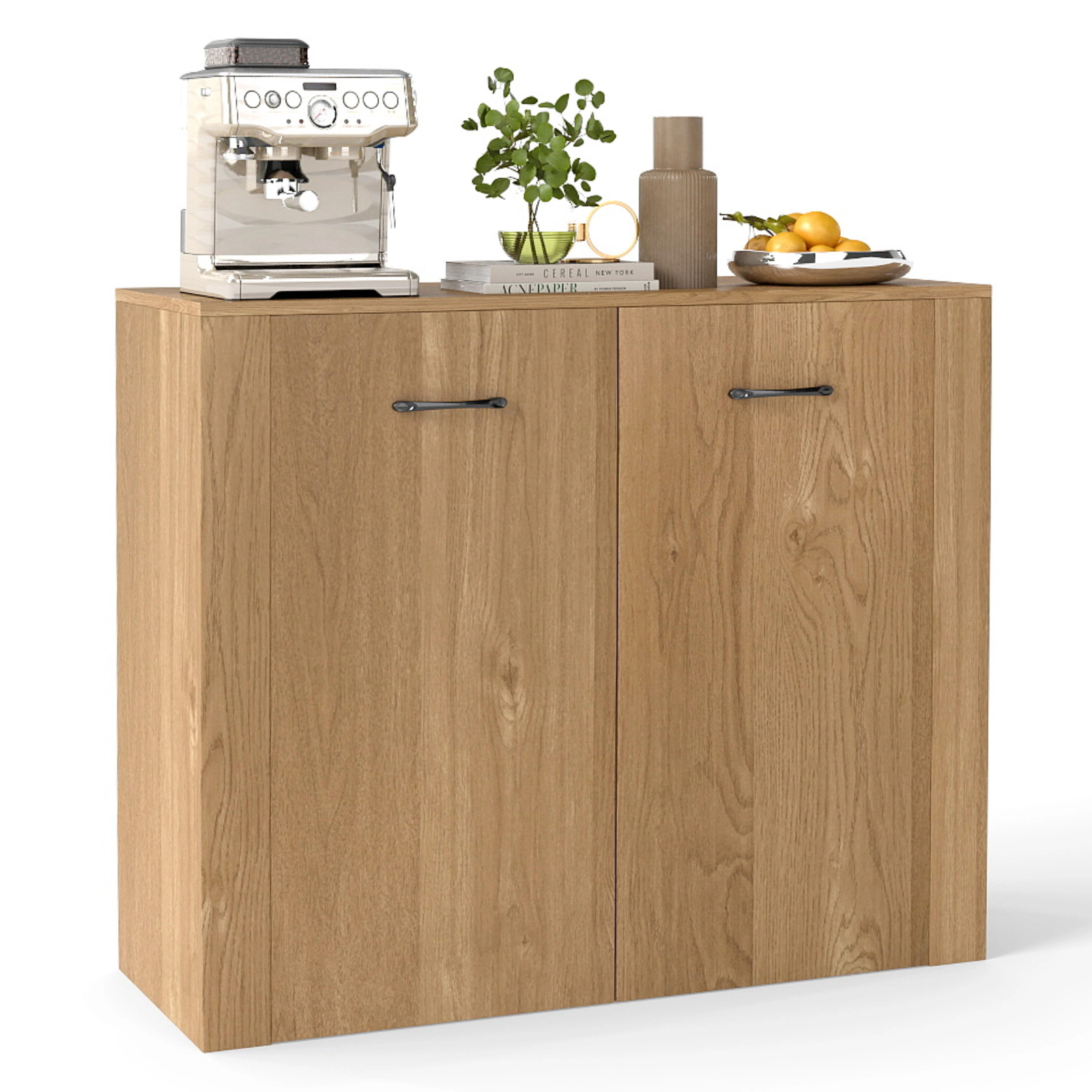 SUGIFT 38-in Sideboard Buffet Storage Cabinet with 4 Cube Shelves and Doors for Kitchen and Entryway