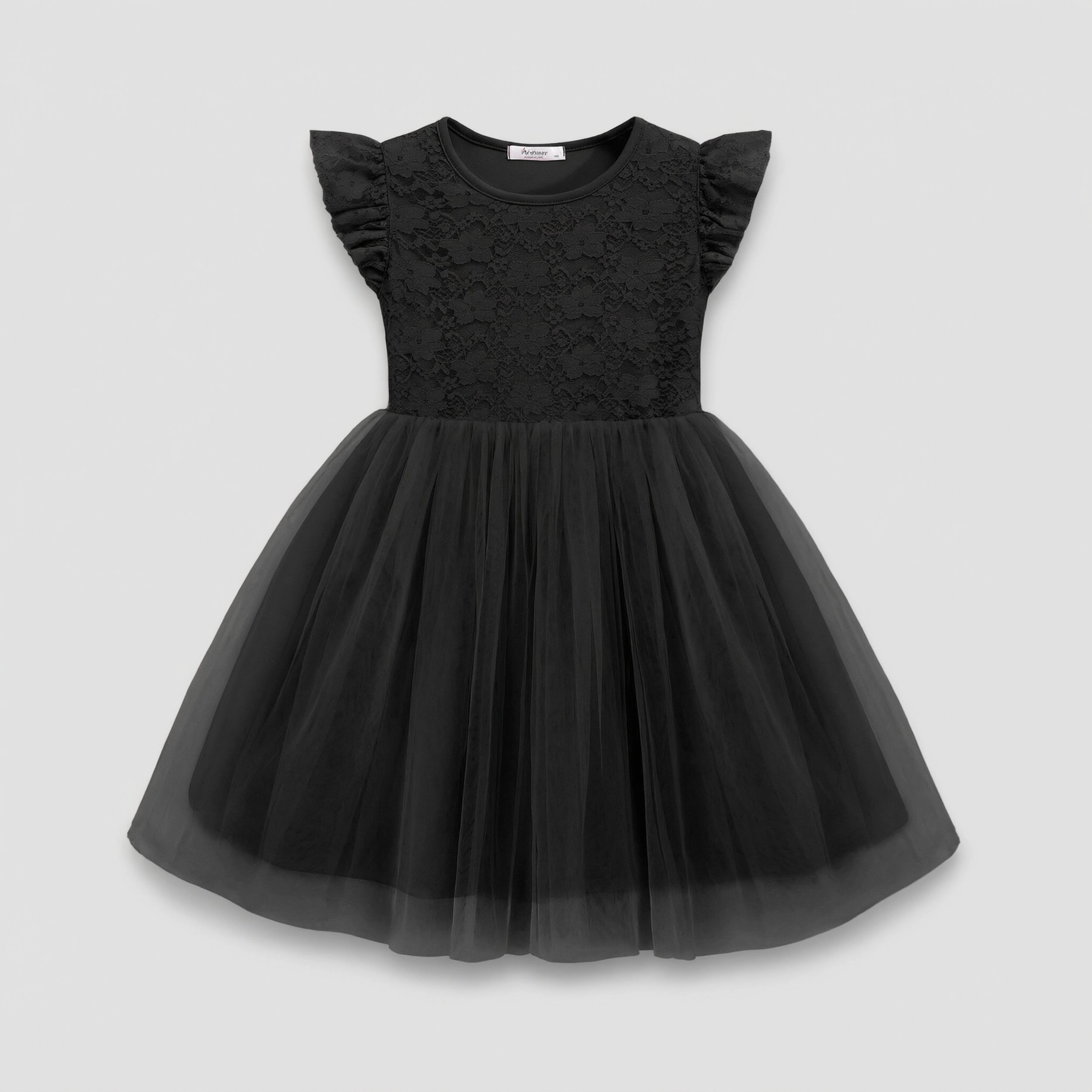 Arshiner Toddler Lace Tutu Dresses Ruffle Sleeve 3 Layers Tulle Flower Wedding Birthday Summer