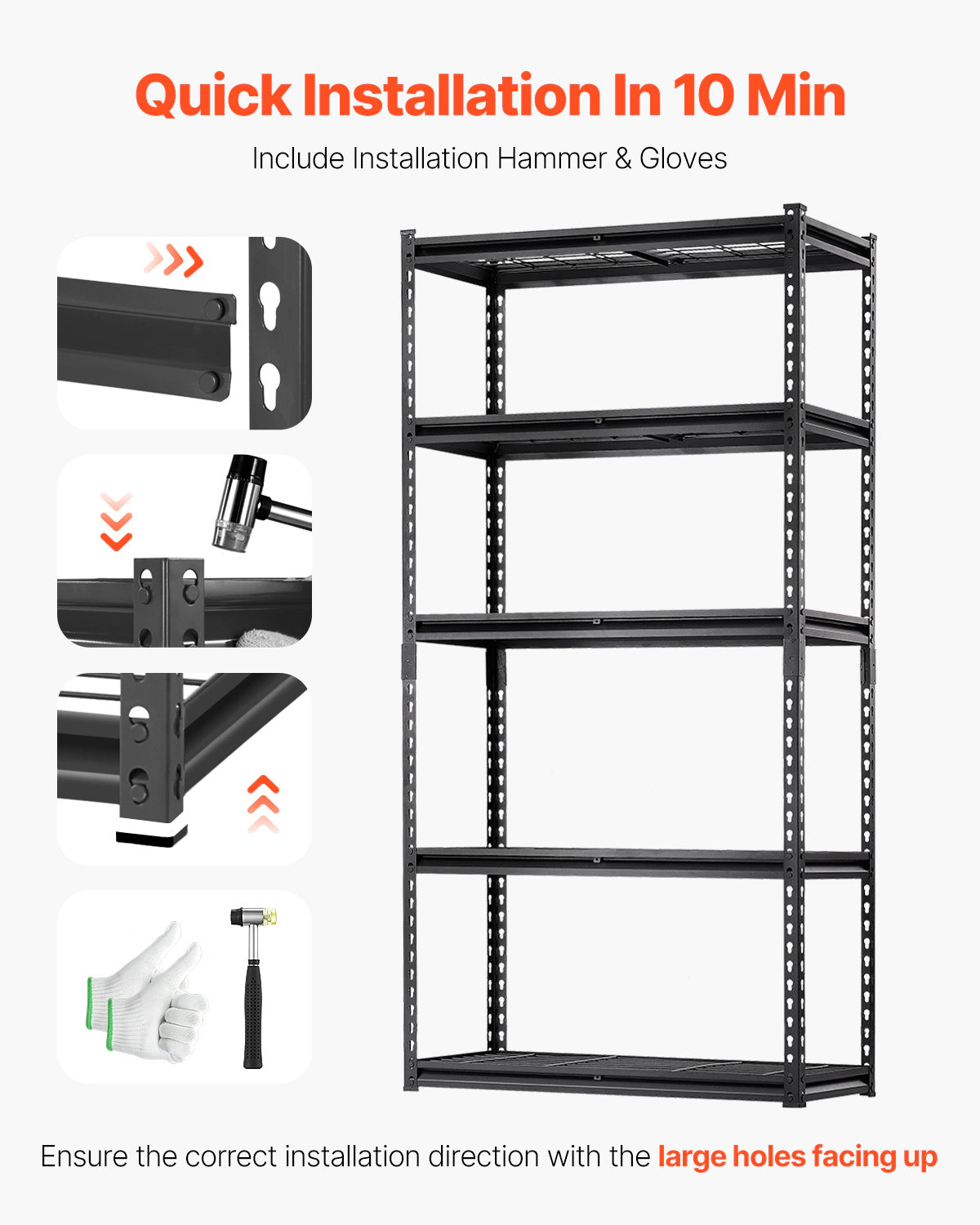 HONGGE Storage Shelves Heavy Duty Garage Shelving Adjustable Metal Shelves for Industrial Shelving Unit Utility Shelf